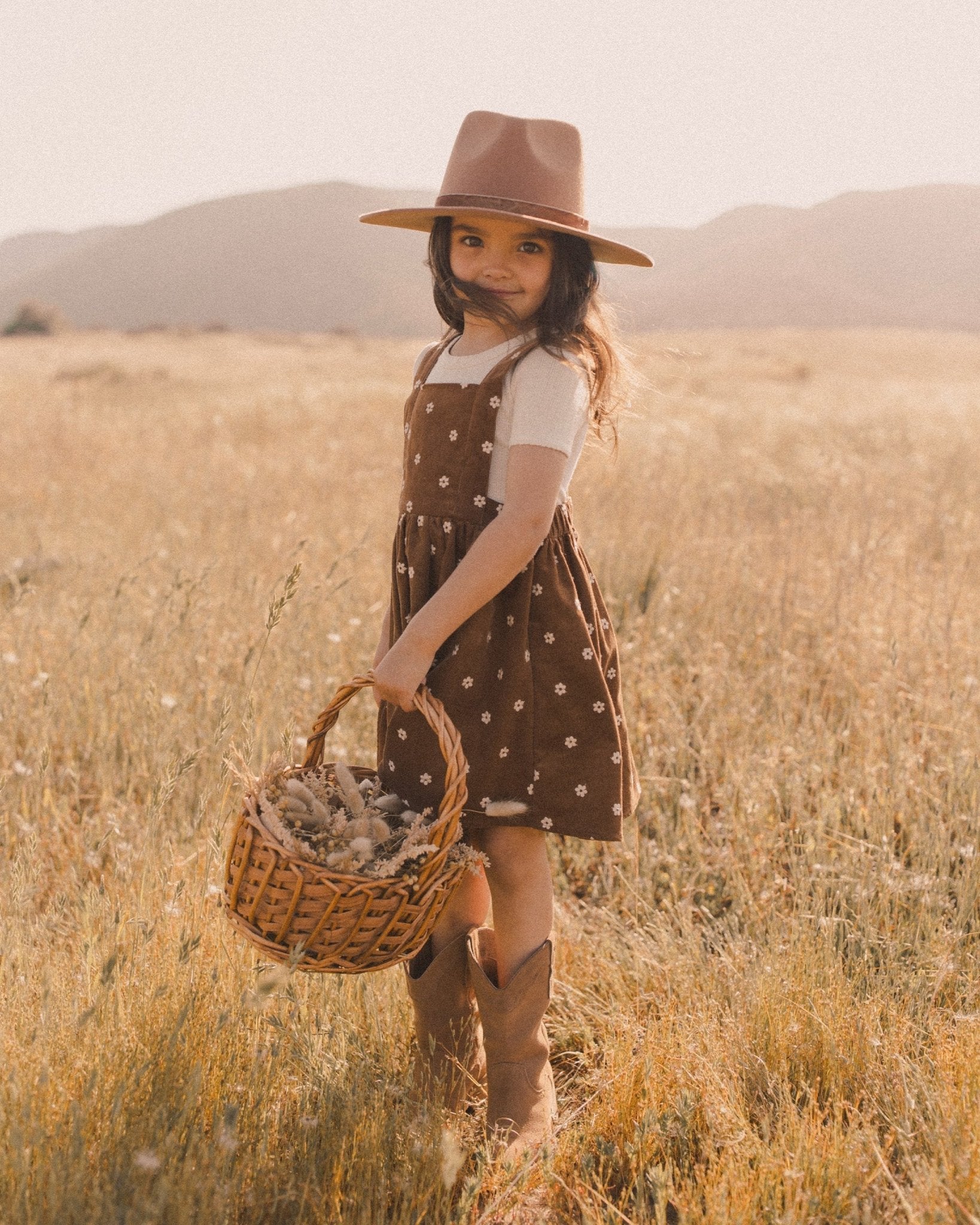 Corduroy Pinafore || Floral Embroidery - Rylee + Cru Canada