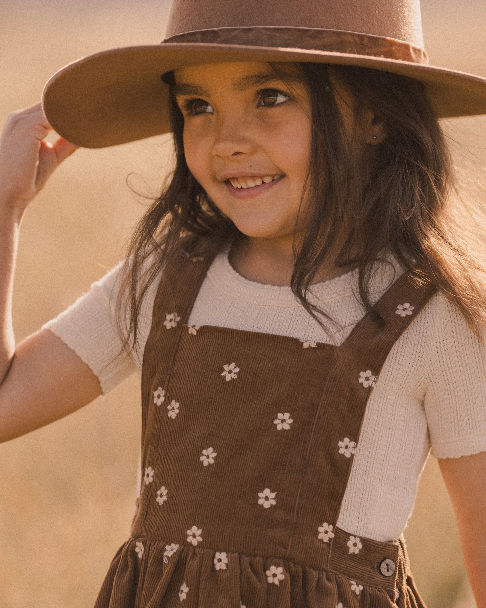 Corduroy Pinafore || Floral Embroidery - Rylee + Cru Canada