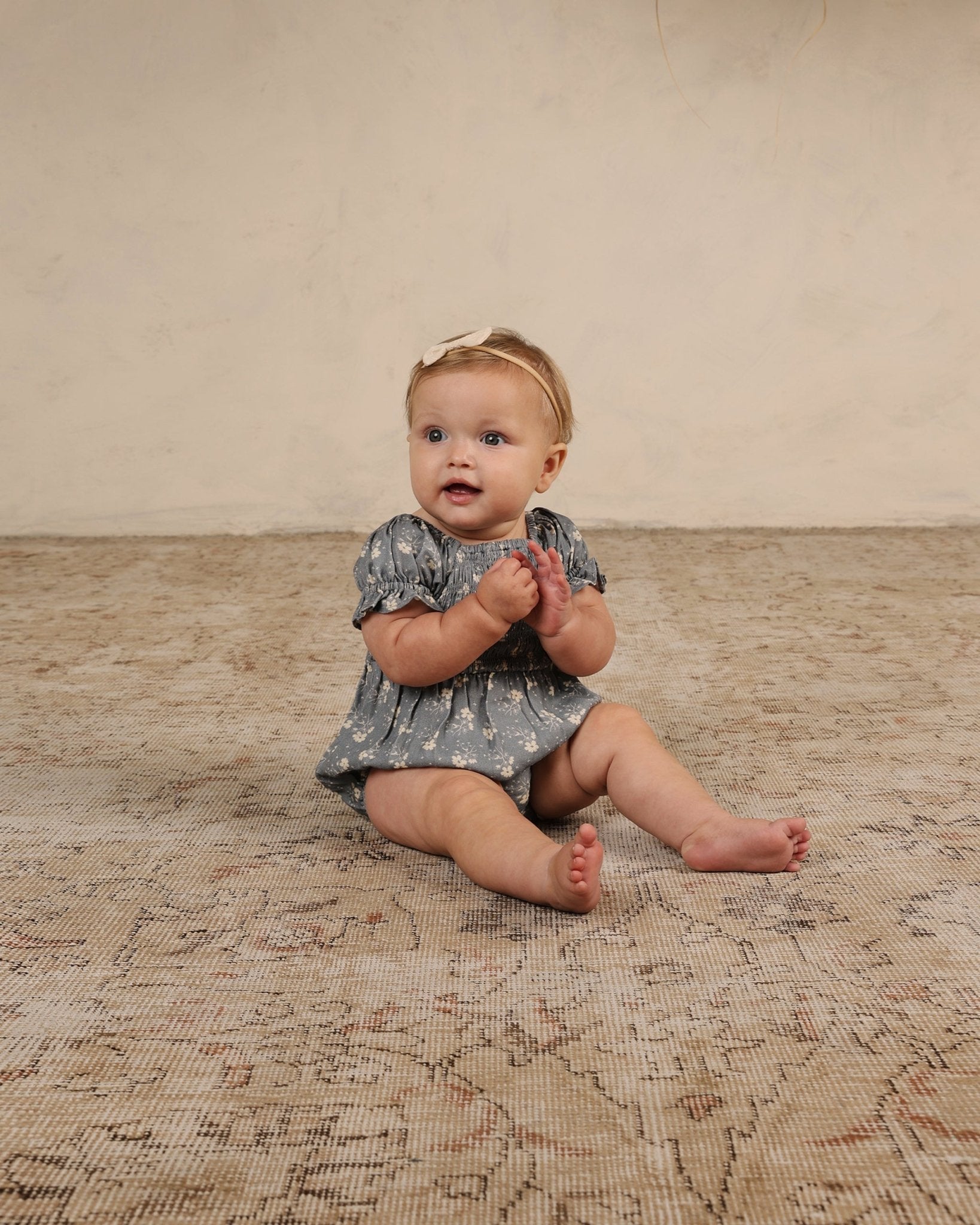 Cosette Romper || Blue Ditsy - Rylee + Cru Canada