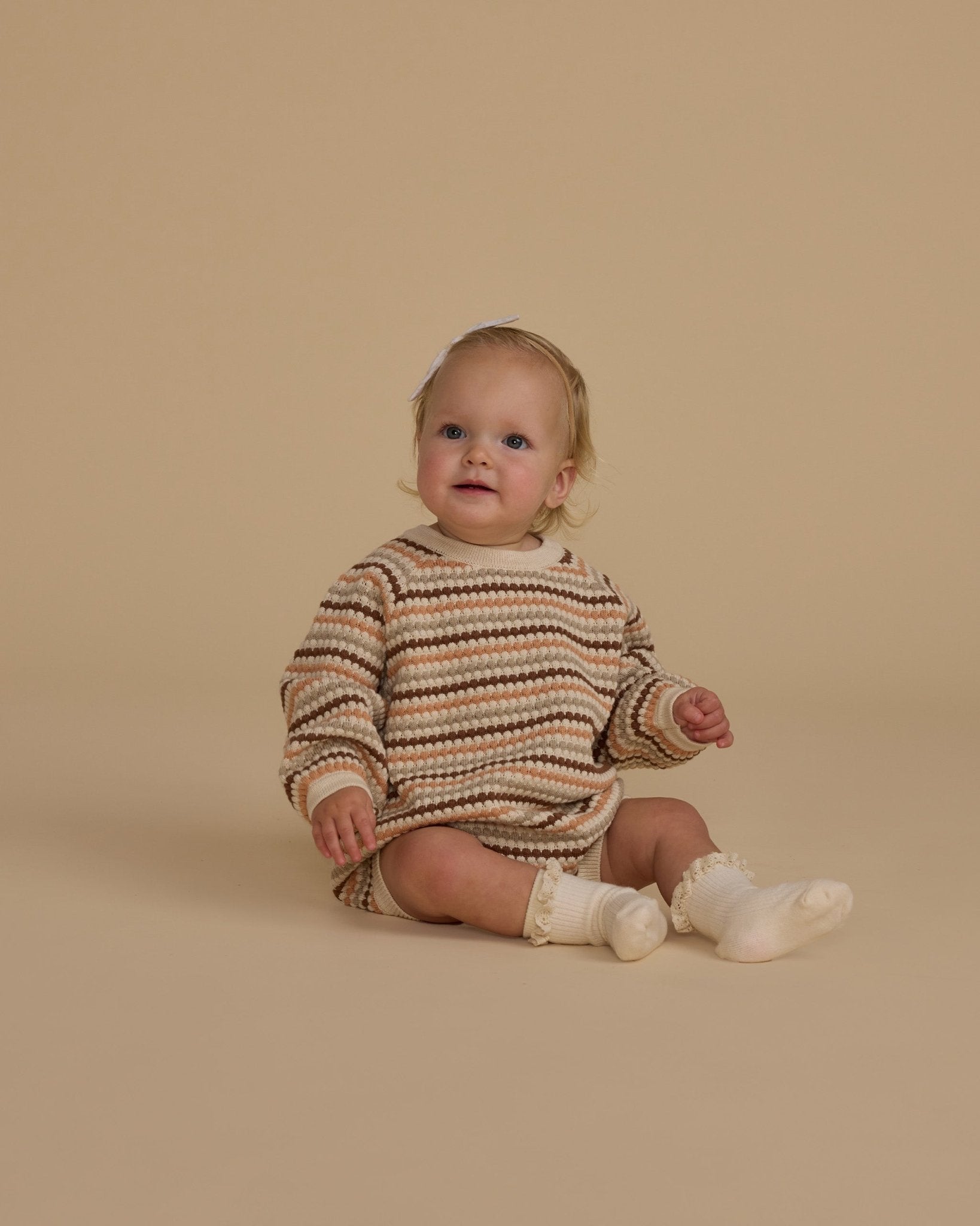 Crewneck Romper || Honeycomb Stripe - Rylee + Cru Canada