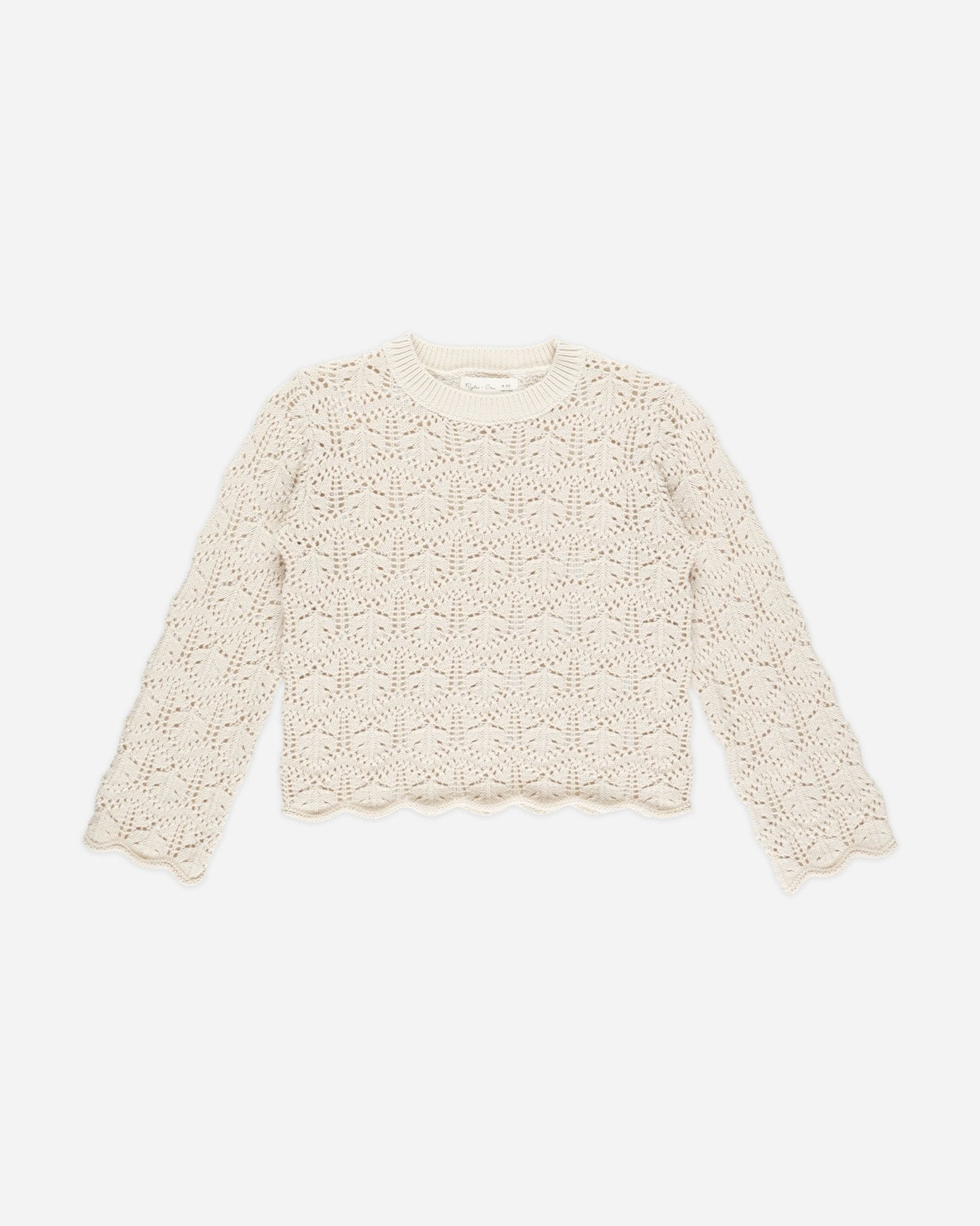 Crochet Knit Pullover || Natural - Rylee + Cru Canada