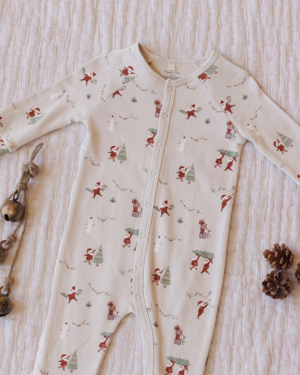 Organic Long John Pajamas Gnome Village - Rylee + Cru | Kids Clothes | Trendy Baby Clothes | Modern Infant Outfits |