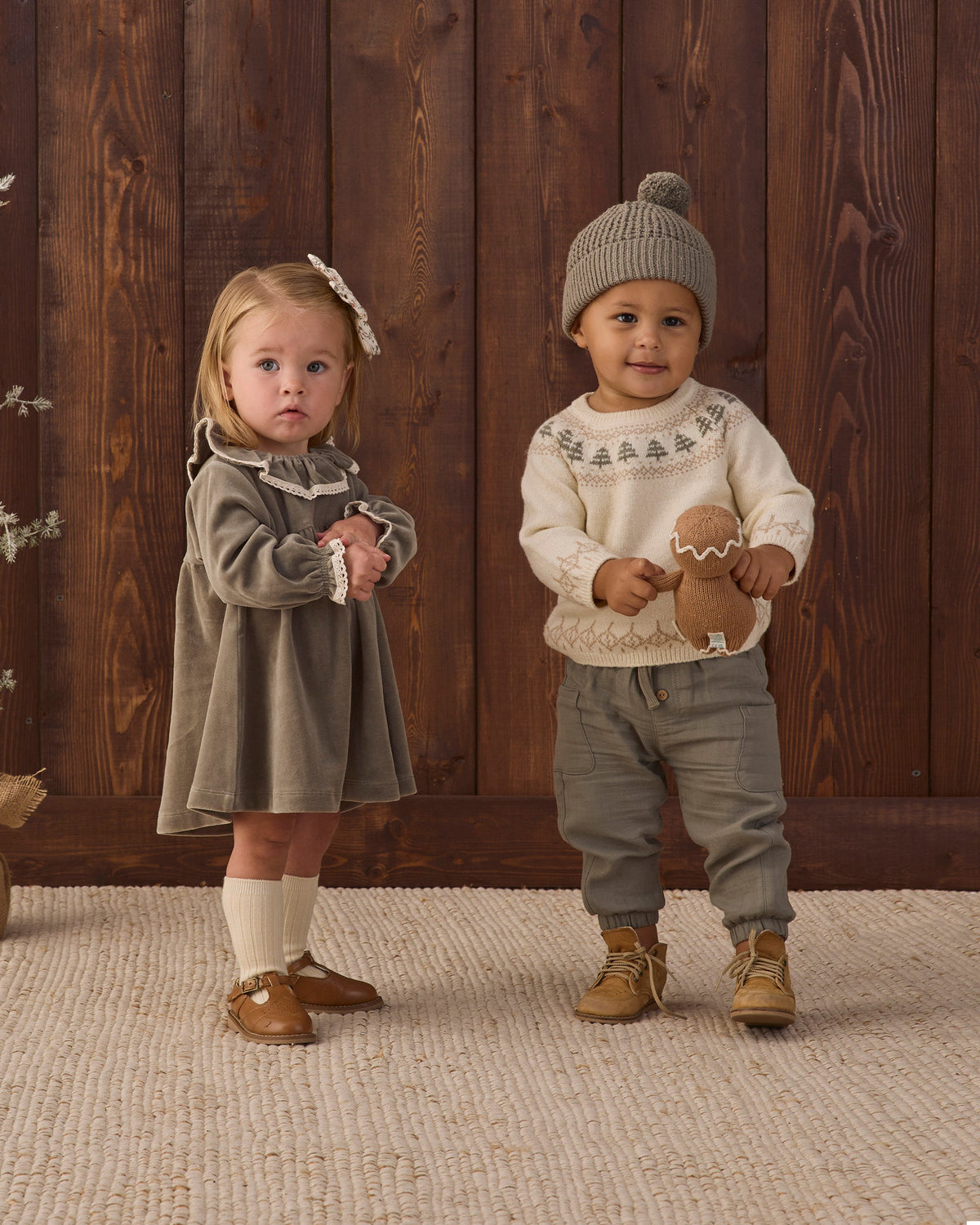Velour Baby Dress Spruce - Rylee + Cru | Kids Clothes | Trendy Baby Clothes | Modern Infant Outfits |