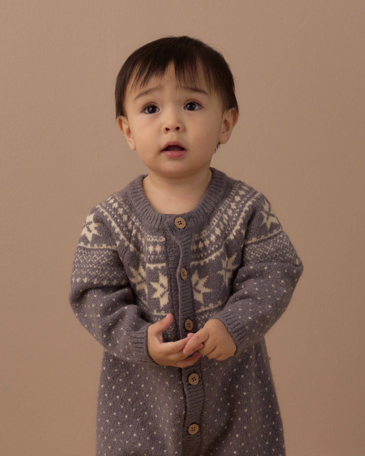 Fair Isle Romper Slate - Rylee + Cru | Kids Clothes | Trendy Baby Clothes | Modern Infant Outfits |