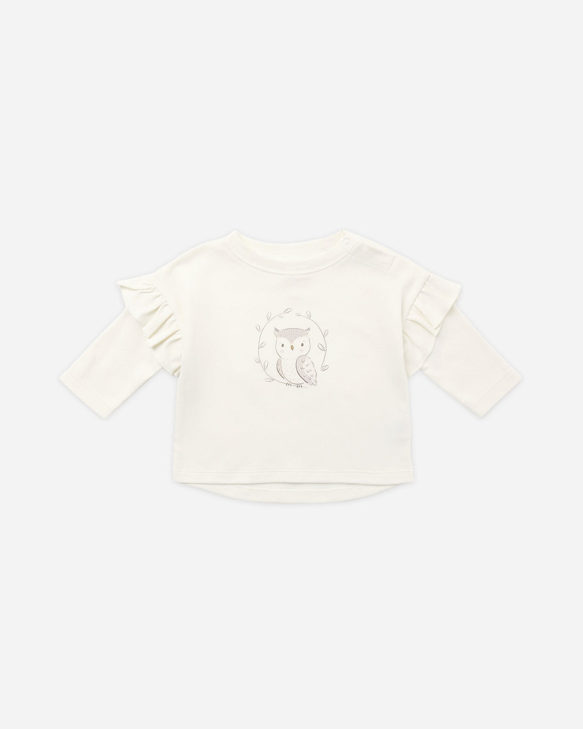 Ruffle Long Sleeve Tee Baby Owl - Rylee + Cru | Kids Clothes | Trendy Baby Clothes | Modern Infant Outfits |