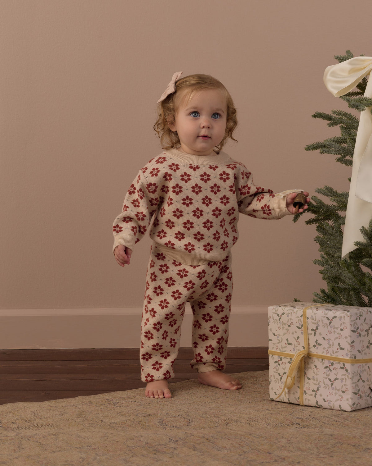 Knit Pant Poinsettia - Rylee + Cru | Kids Clothes | Trendy Baby Clothes | Modern Infant Outfits |