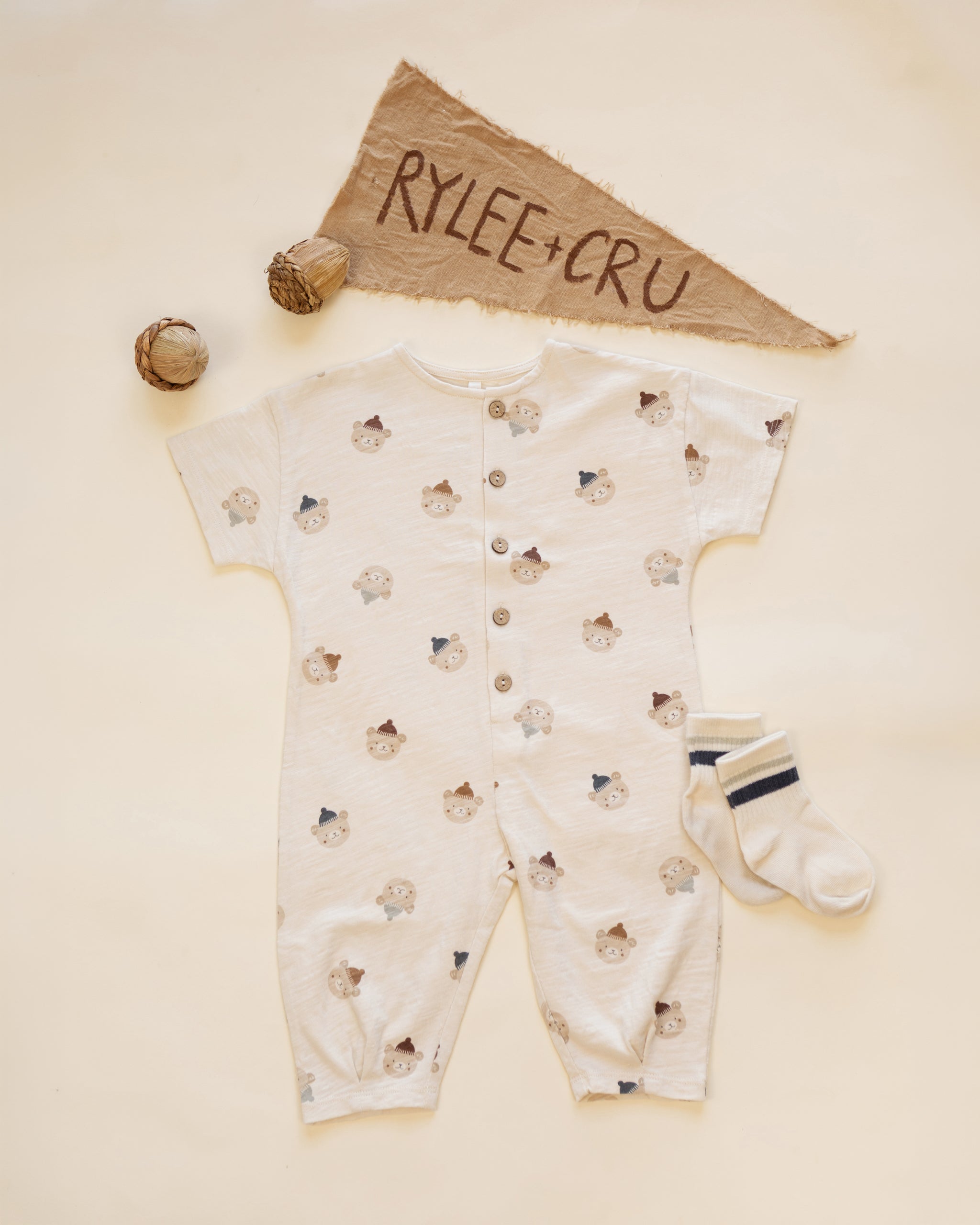 Hayes Jumpsuit Winter Bears - Rylee + Cru | Kids Clothes | Trendy Baby Clothes | Modern Infant Outfits |