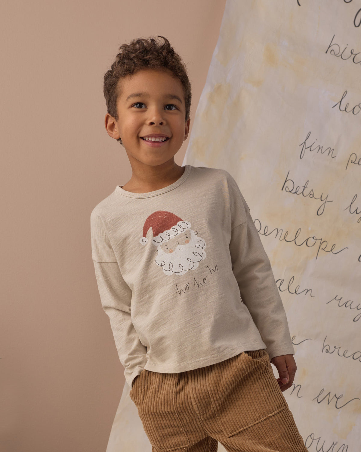 Long Sleeve Tee Santa - Rylee + Cru | Kids Clothes | Trendy Baby Clothes | Modern Infant Outfits |