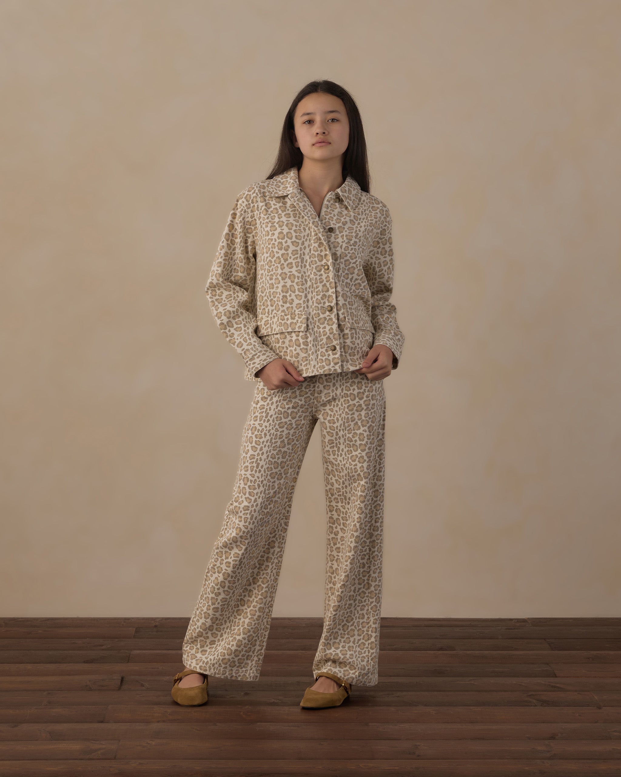 Teen Baggy Wide Leg Denim Leopard - Rylee + Cru | Kids Clothes | Trendy Baby Clothes | Modern Infant Outfits |