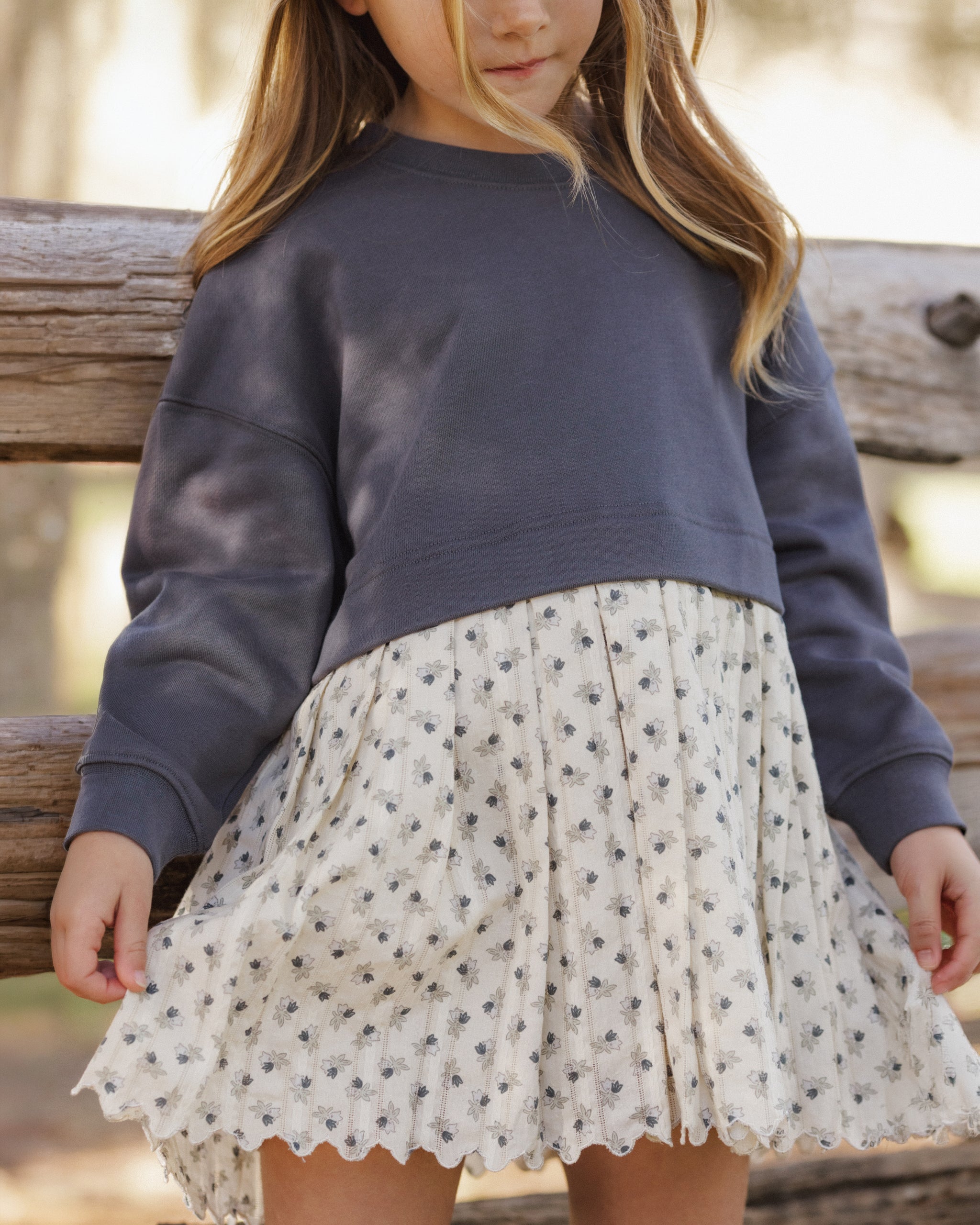 Sweatshirt Dress Vintage Fleur - Rylee + Cru | Kids Clothes | Trendy Baby Clothes | Modern Infant Outfits |