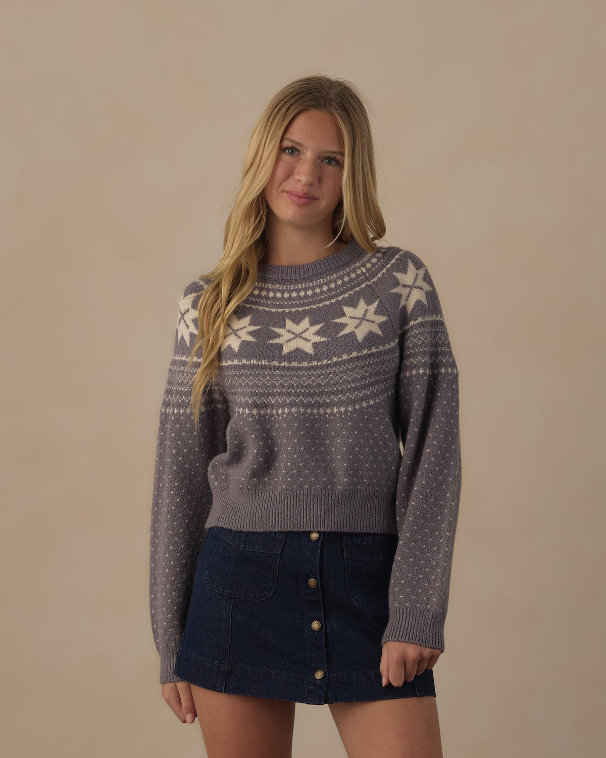 Teen Fair Isle Sweater Slate - Rylee + Cru | Kids Clothes | Trendy Baby Clothes | Modern Infant Outfits |