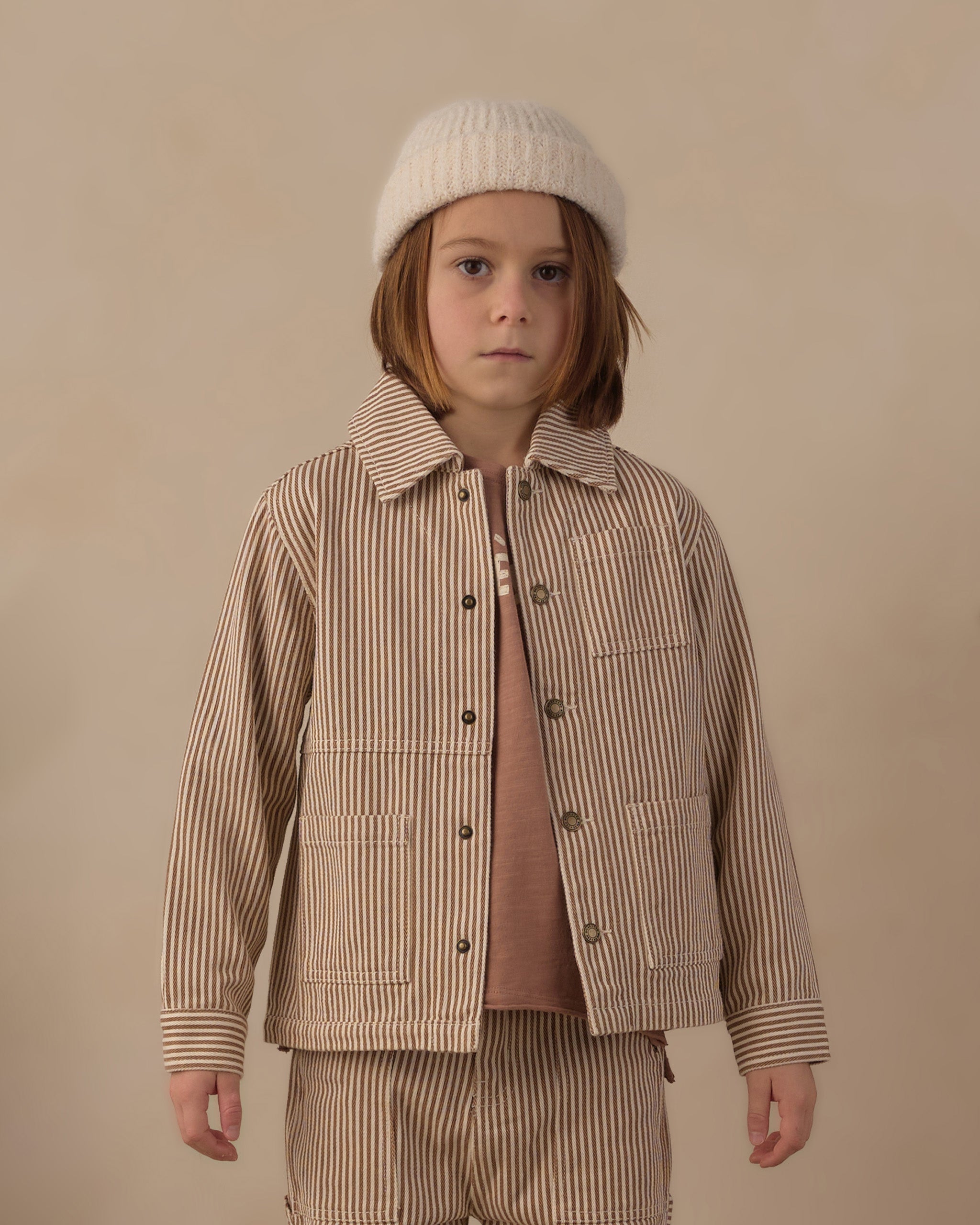 Denim Jacket Clay Stripe - Rylee + Cru | Kids Clothes | Trendy Baby Clothes | Modern Infant Outfits |