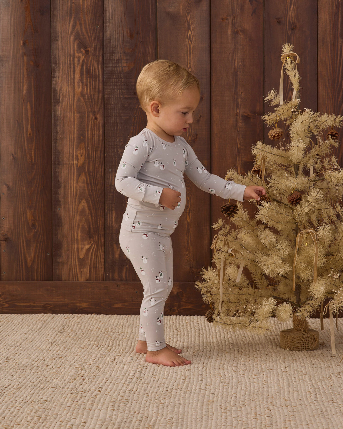 Bamboo Pajama Set Snowman - Rylee + Cru | Kids Clothes | Trendy Baby Clothes | Modern Infant Outfits |