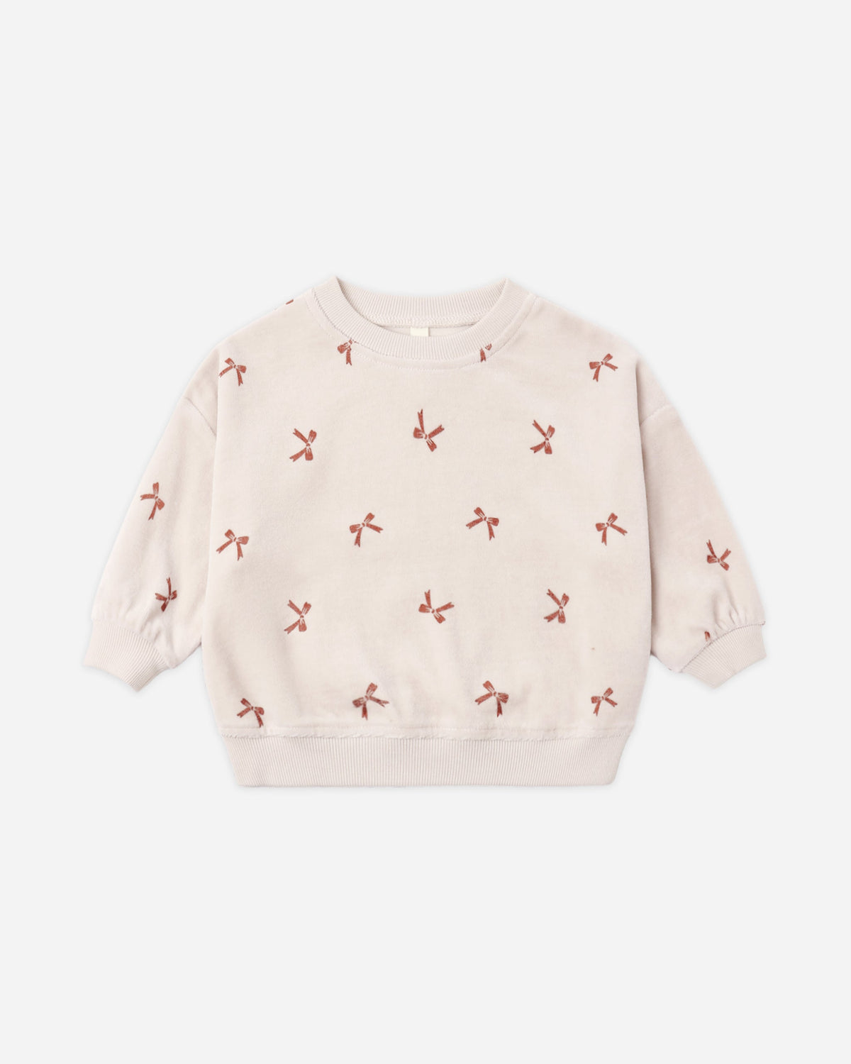 Velour Relaxed Sweatshirt Red Bows - Rylee + Cru | Kids Clothes | Trendy Baby Clothes | Modern Infant Outfits |