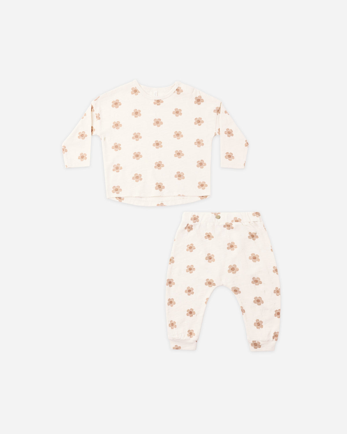 Long Sleeve Tee + Pant Set Pink Daisies - Rylee + Cru | Kids Clothes | Trendy Baby Clothes | Modern Infant Outfits |