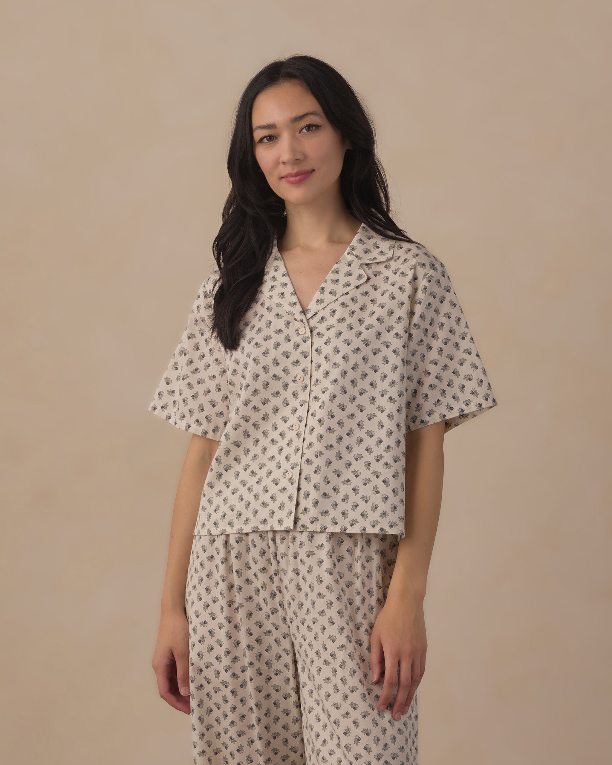 Women's Woven Pajama Set Vintage Fleur