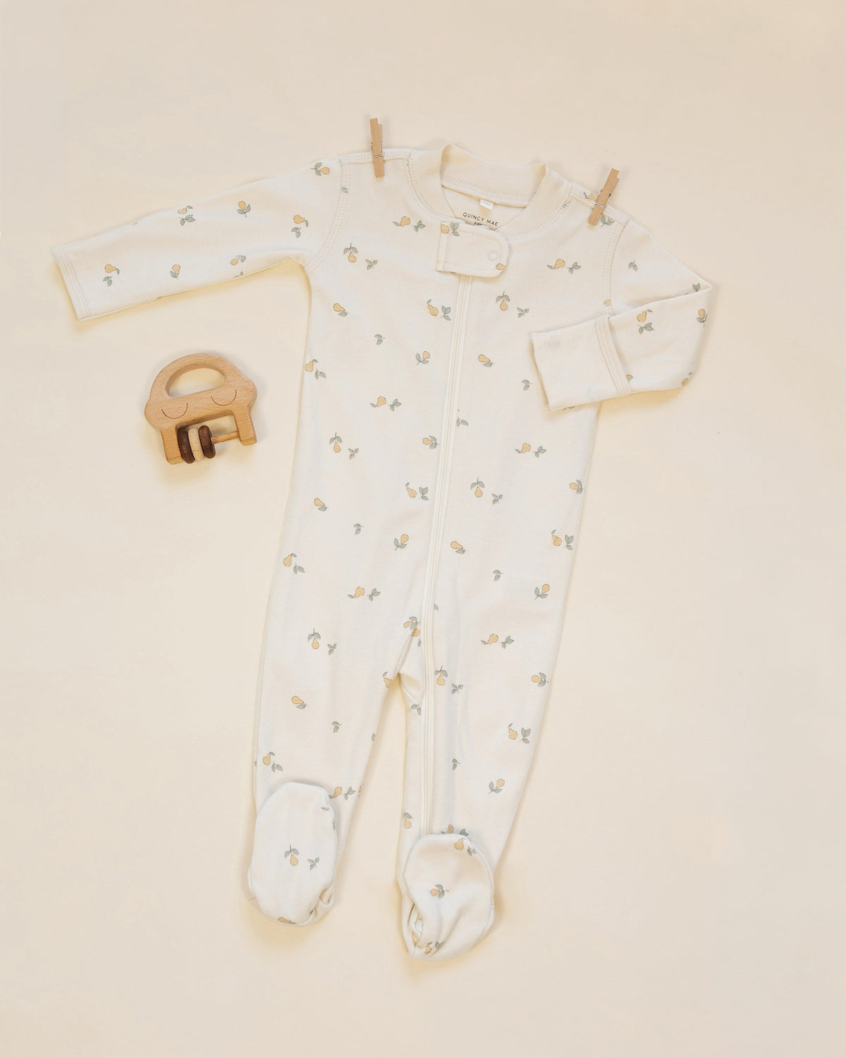 Zip Long Sleeve Sleeper Footie Pears - Rylee + Cru | Kids Clothes | Trendy Baby Clothes | Modern Infant Outfits |