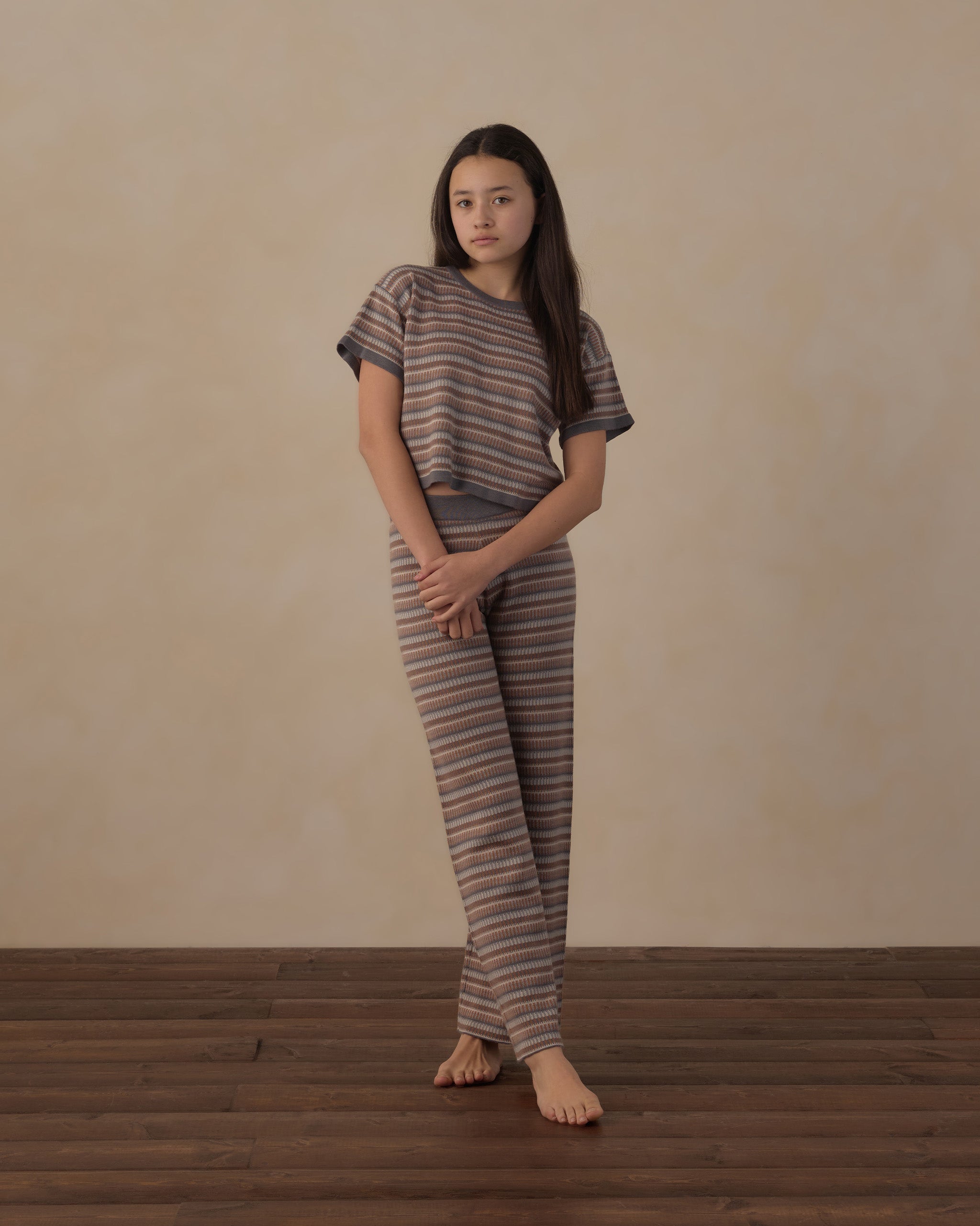 Teen Boxy Crop Knit Tee Multi-Stripe - Rylee + Cru | Kids Clothes | Trendy Baby Clothes | Modern Infant Outfits |