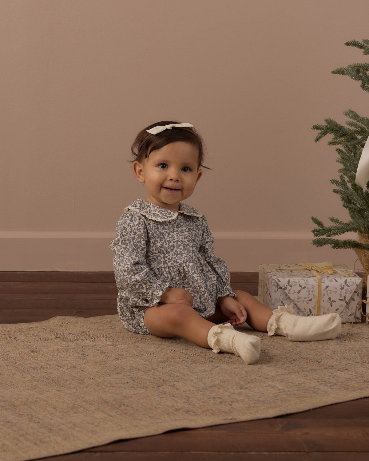Cora Romper Slate Floral - Rylee + Cru | Kids Clothes | Trendy Baby Clothes | Modern Infant Outfits |