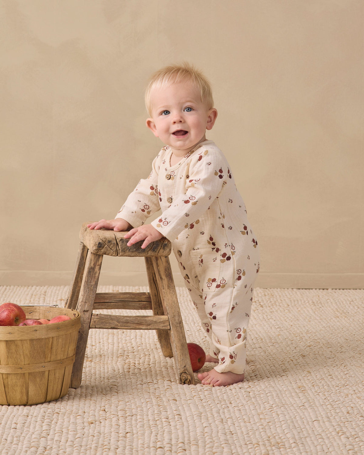 Pocketed Woven Jumpsuit Apples - Rylee + Cru | Kids Clothes | Trendy Baby Clothes | Modern Infant Outfits |