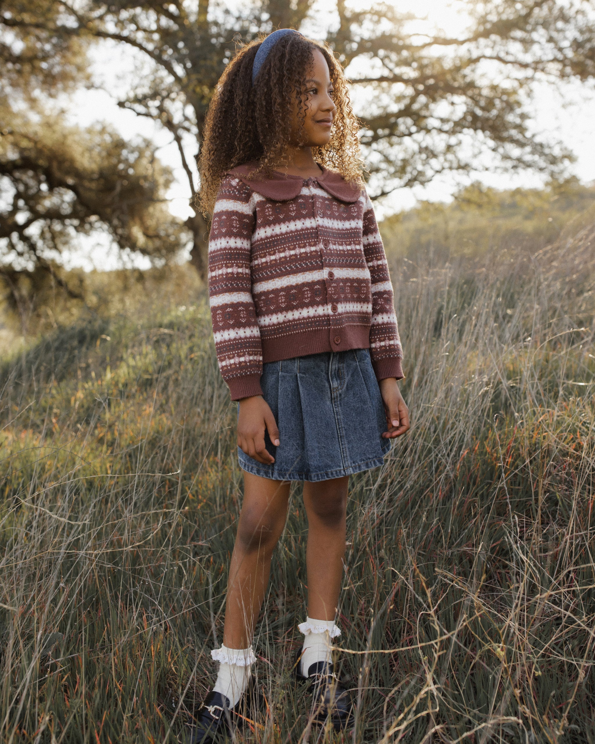 Fair Isle Cardigan Mulberry Stripe - Rylee + Cru | Kids Clothes | Trendy Baby Clothes | Modern Infant Outfits |