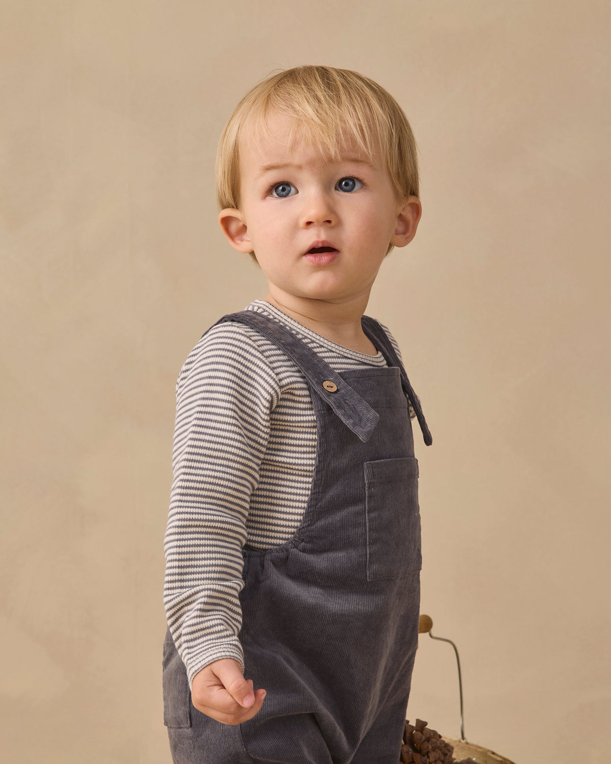 Waffle Long Sleeve Bodysuit Midnight Microstripe - Rylee + Cru | Kids Clothes | Trendy Baby Clothes | Modern Infant Outfits |