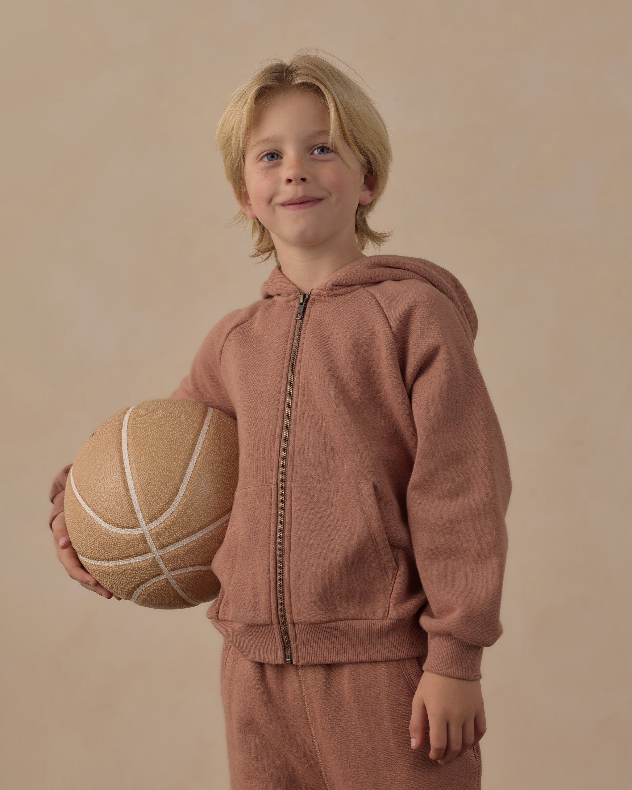 Zip Raglan Hoodie Clay - Rylee + Cru | Kids Clothes | Trendy Baby Clothes | Modern Infant Outfits |