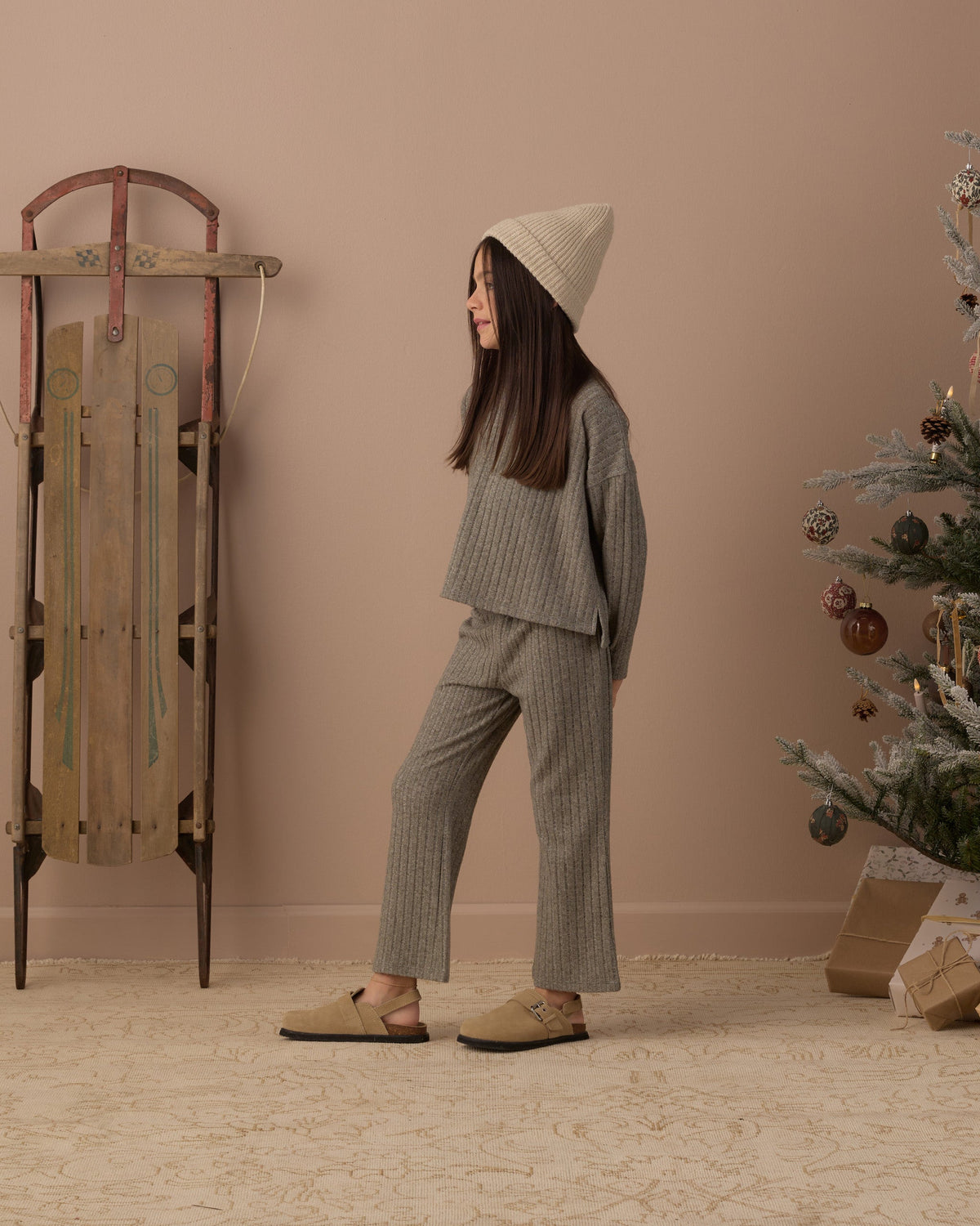Beanie Heathered Parchment - Rylee + Cru | Kids Clothes | Trendy Baby Clothes | Modern Infant Outfits |