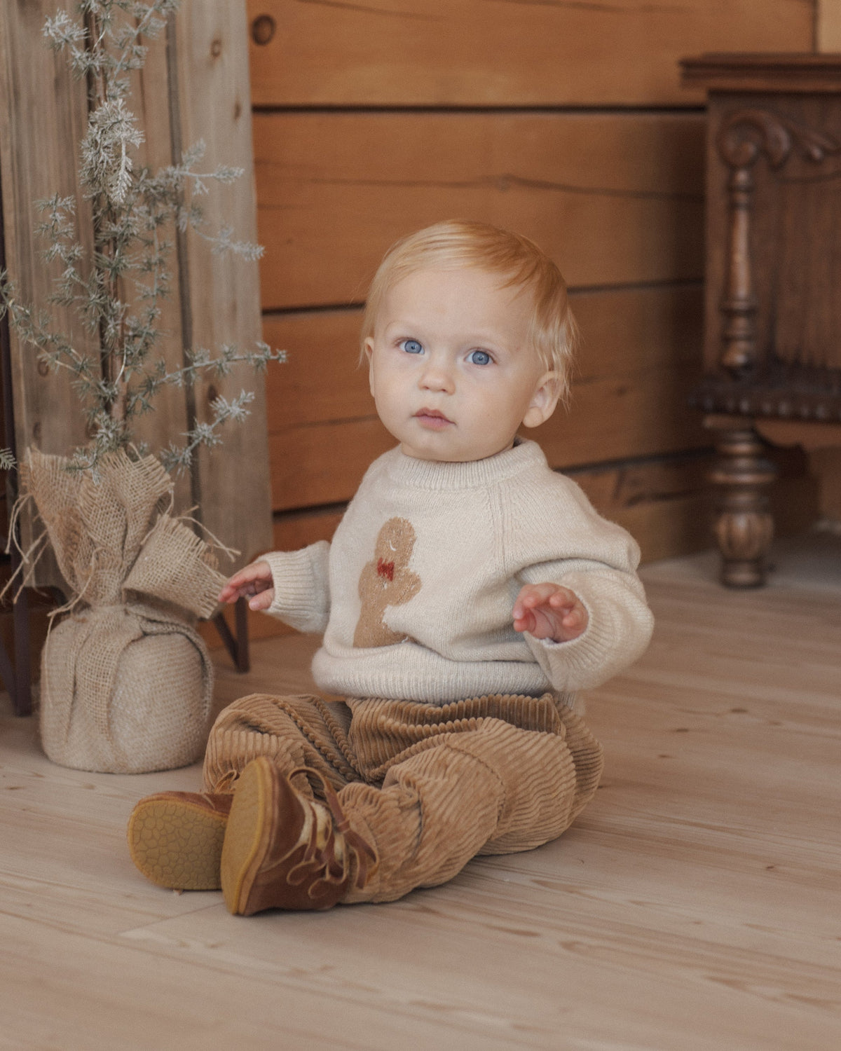 Relaxed Raglan Sweater Gingerbread Man - Rylee + Cru | Kids Clothes | Trendy Baby Clothes | Modern Infant Outfits |