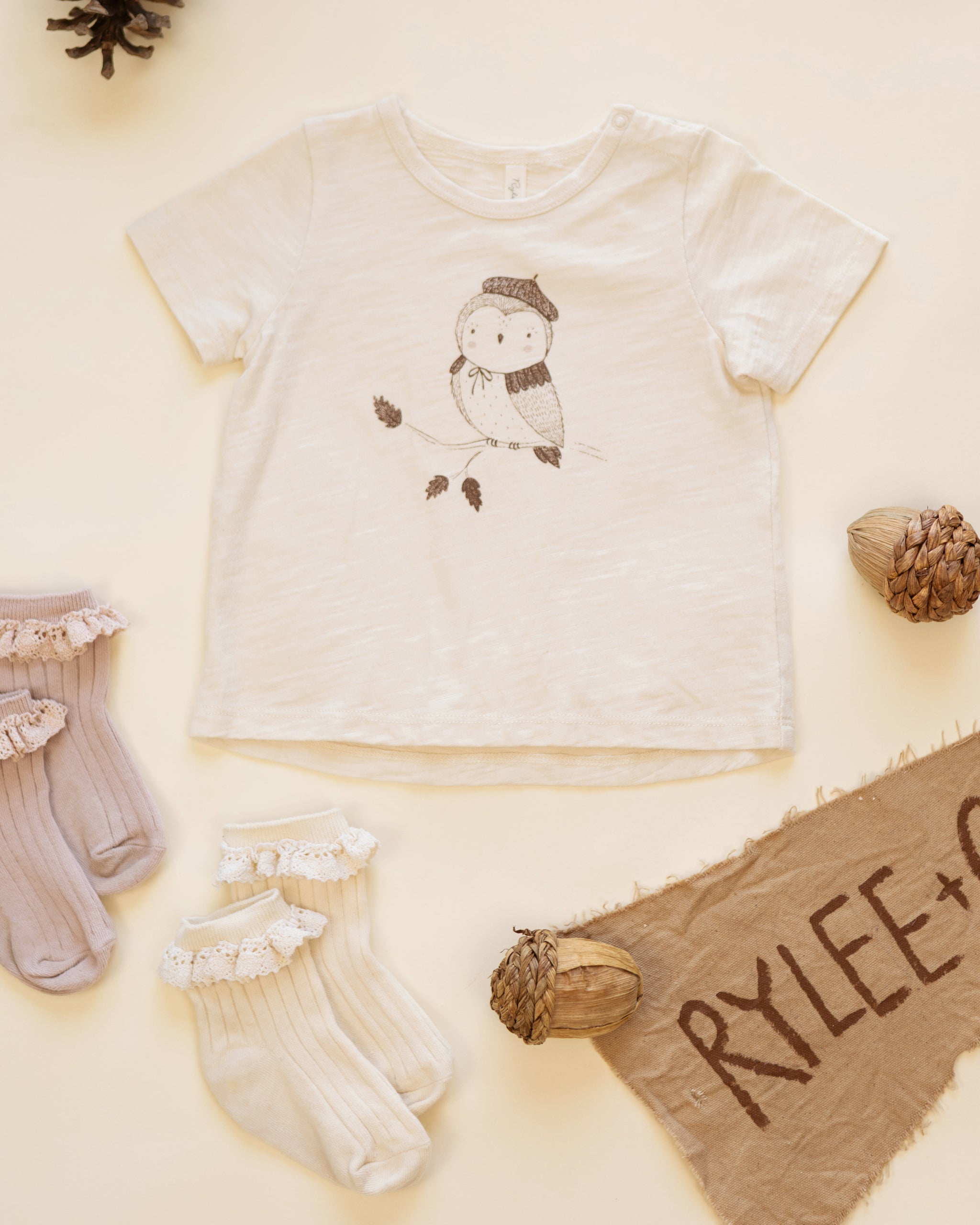 Basic Tee Owl - Rylee + Cru | Kids Clothes | Trendy Baby Clothes | Modern Infant Outfits |