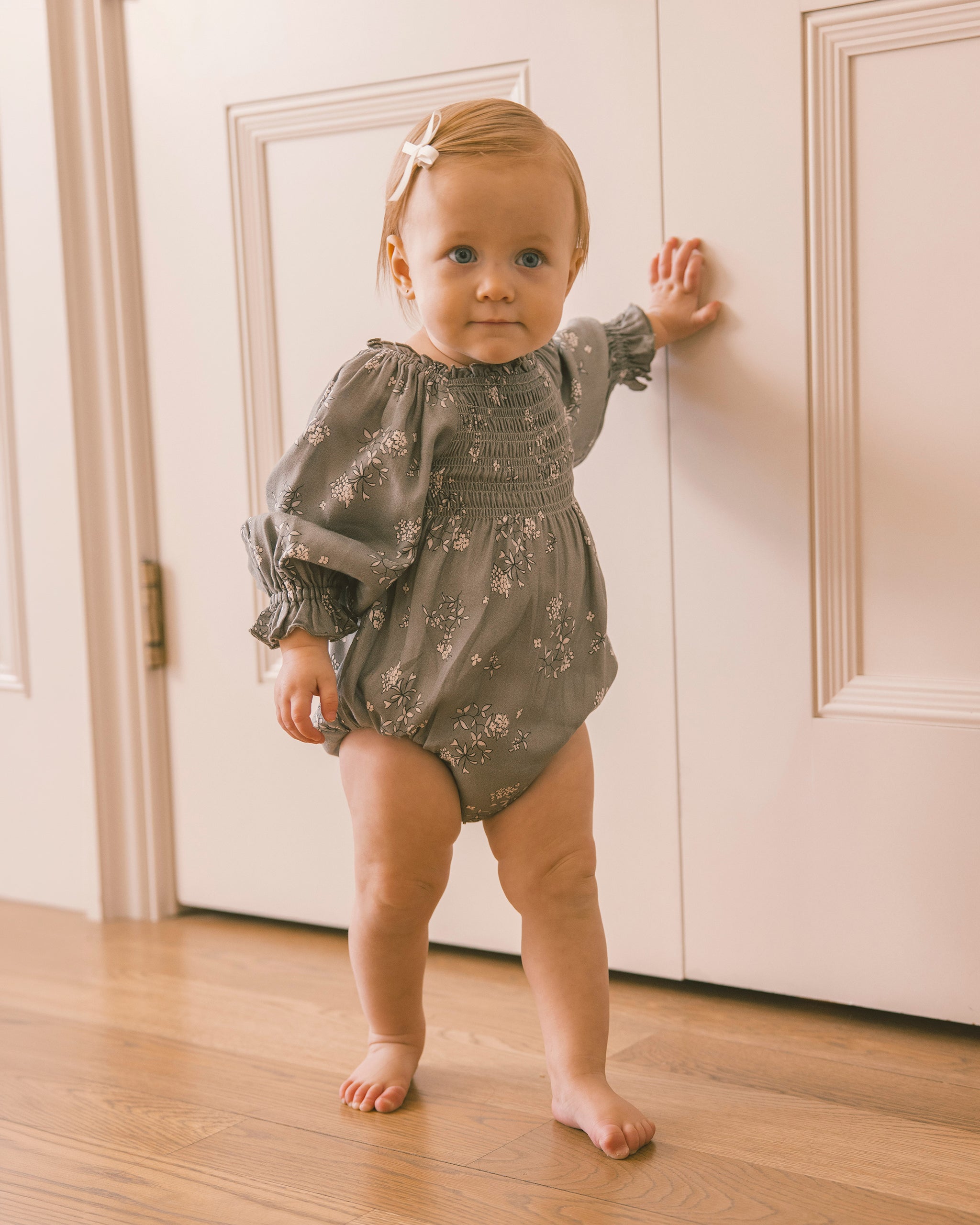 Autumn Romper Eucalyptus French Floral - Rylee + Cru | Kids Clothes | Trendy Baby Clothes | Modern Infant Outfits |