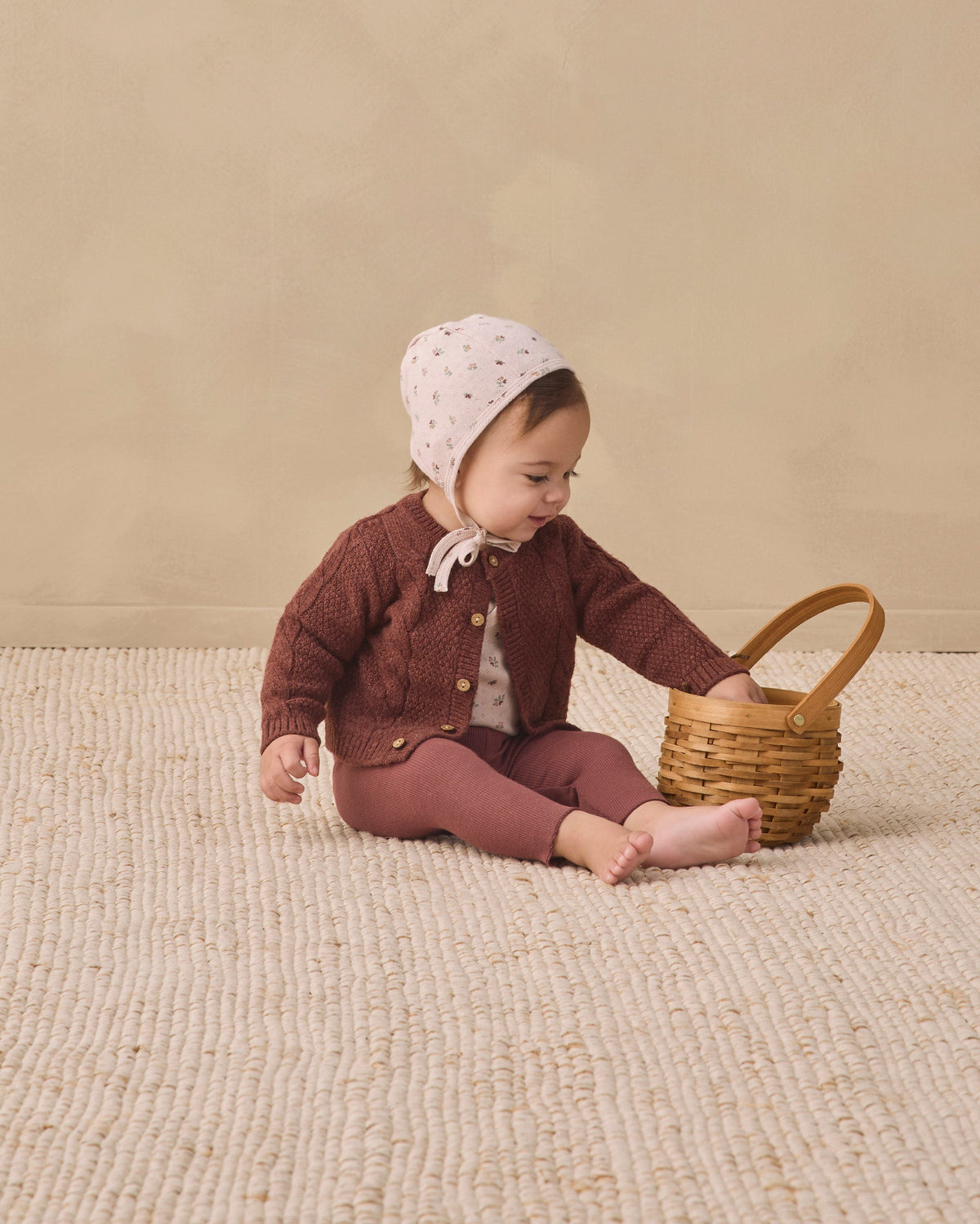 Baby Bonnet Heart Ditsy - Rylee + Cru | Kids Clothes | Trendy Baby Clothes | Modern Infant Outfits |
