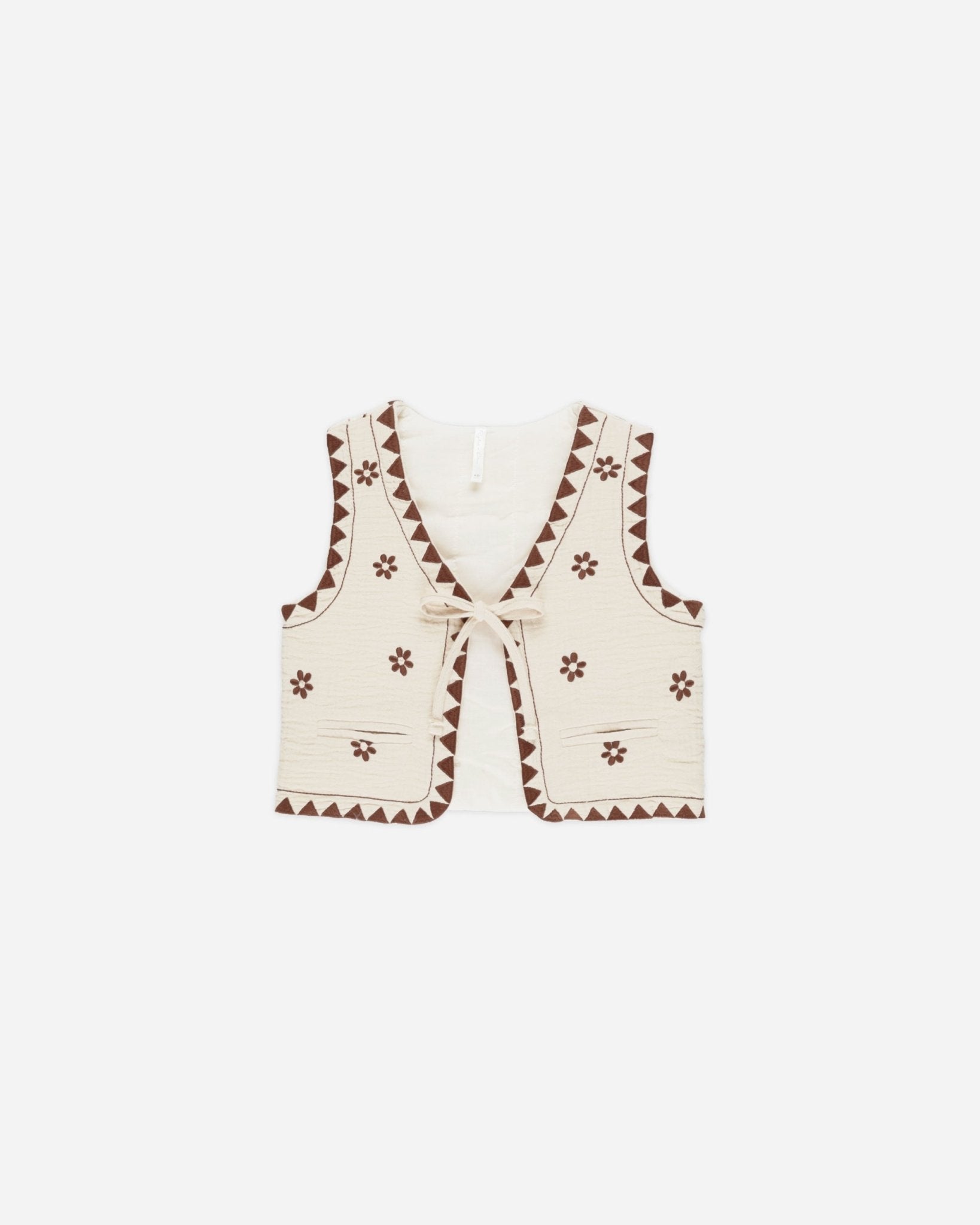 Embroidered Vest || Natural - Rylee + Cru Canada