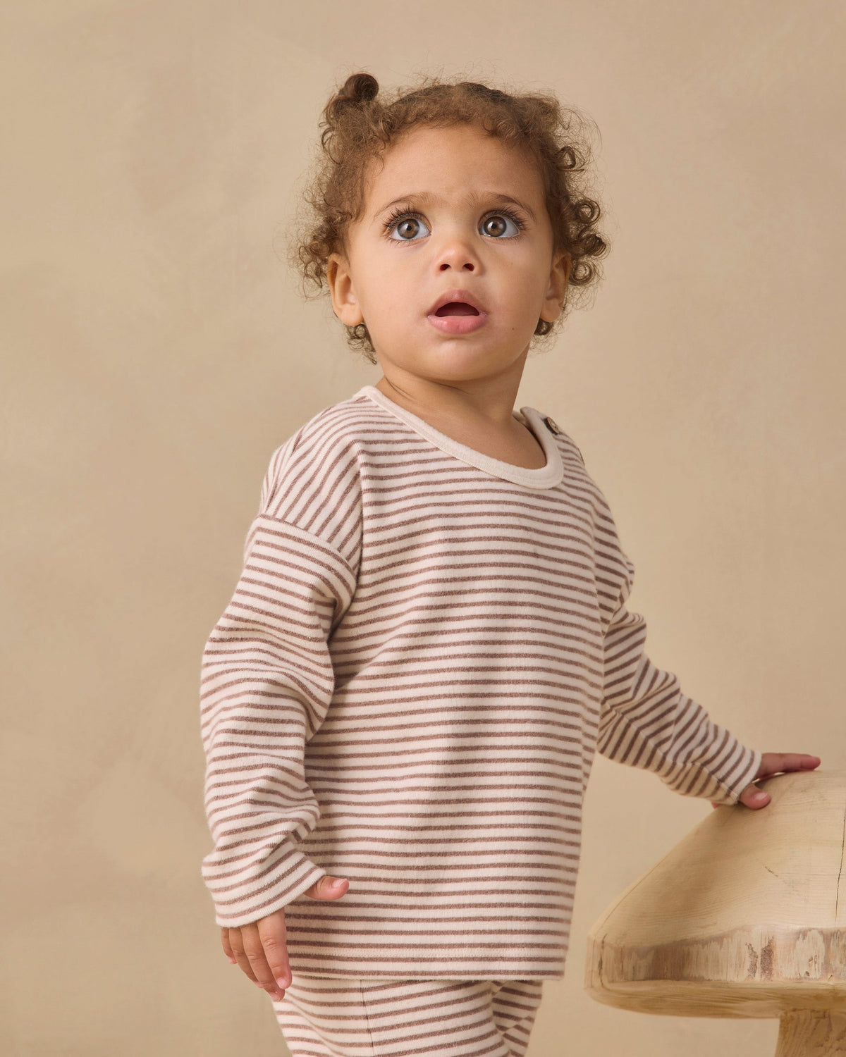 Drawstring Pant Cocoa Microstripe - Rylee + Cru | Kids Clothes | Trendy Baby Clothes | Modern Infant Outfits |