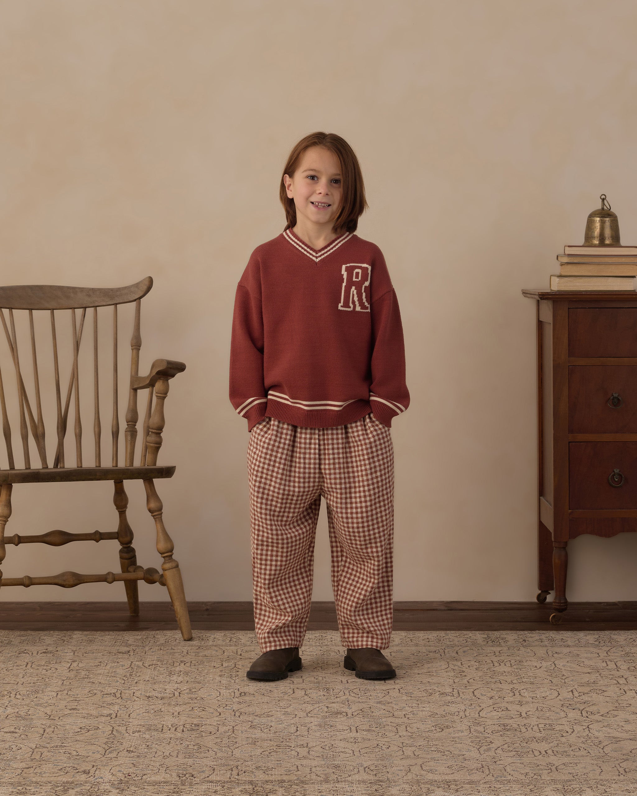 Palmer Pant Brick Check - Rylee + Cru | Kids Clothes | Trendy Baby Clothes | Modern Infant Outfits |