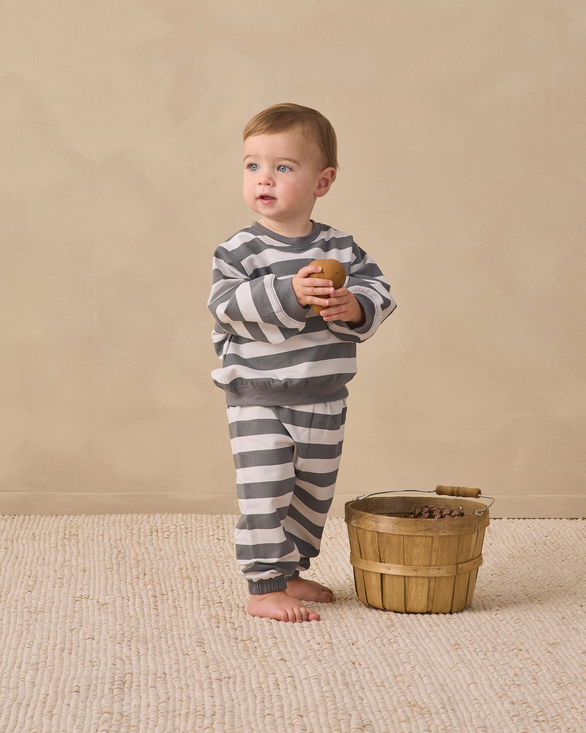 Oversized Crew Sweatshirt Midnight Stripe - Rylee + Cru | Kids Clothes | Trendy Baby Clothes | Modern Infant Outfits |