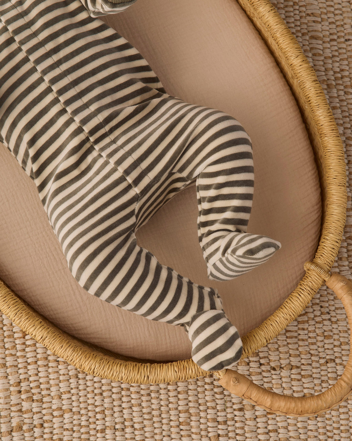 Hidden Snap Footie Spruce Stripe - Rylee + Cru | Kids Clothes | Trendy Baby Clothes | Modern Infant Outfits |