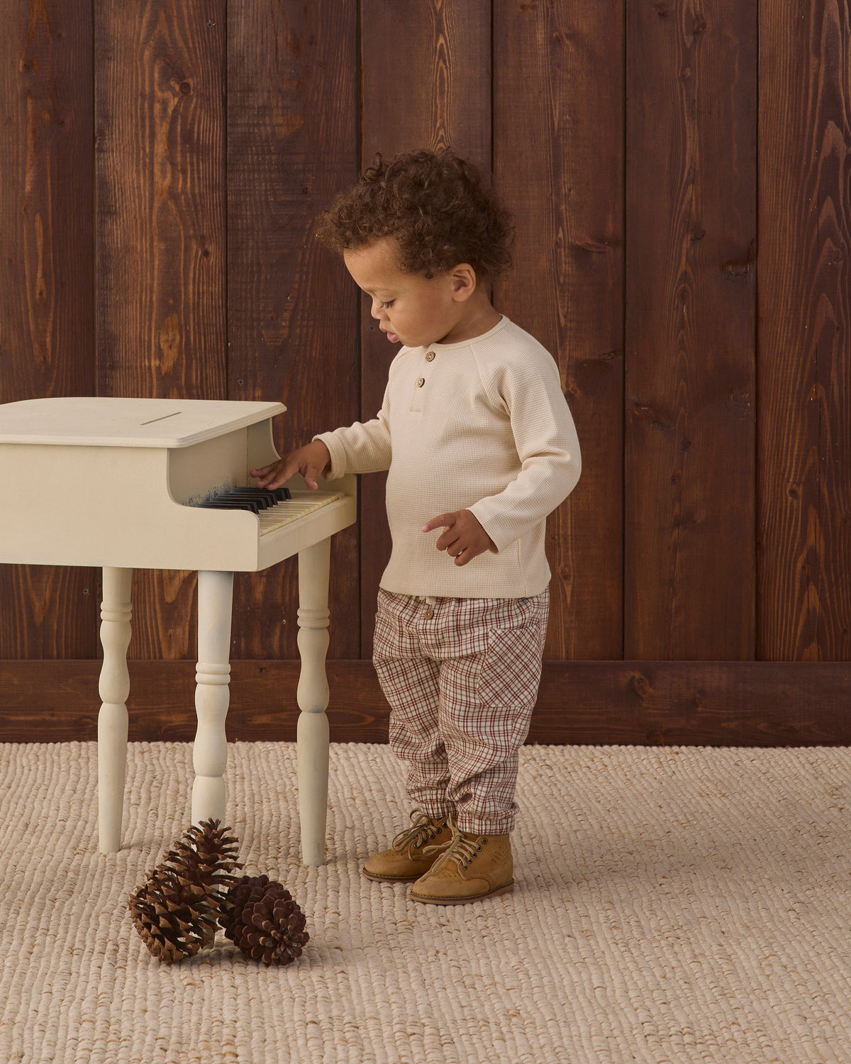 Henley Knit Top Natural - Rylee + Cru | Kids Clothes | Trendy Baby Clothes | Modern Infant Outfits |