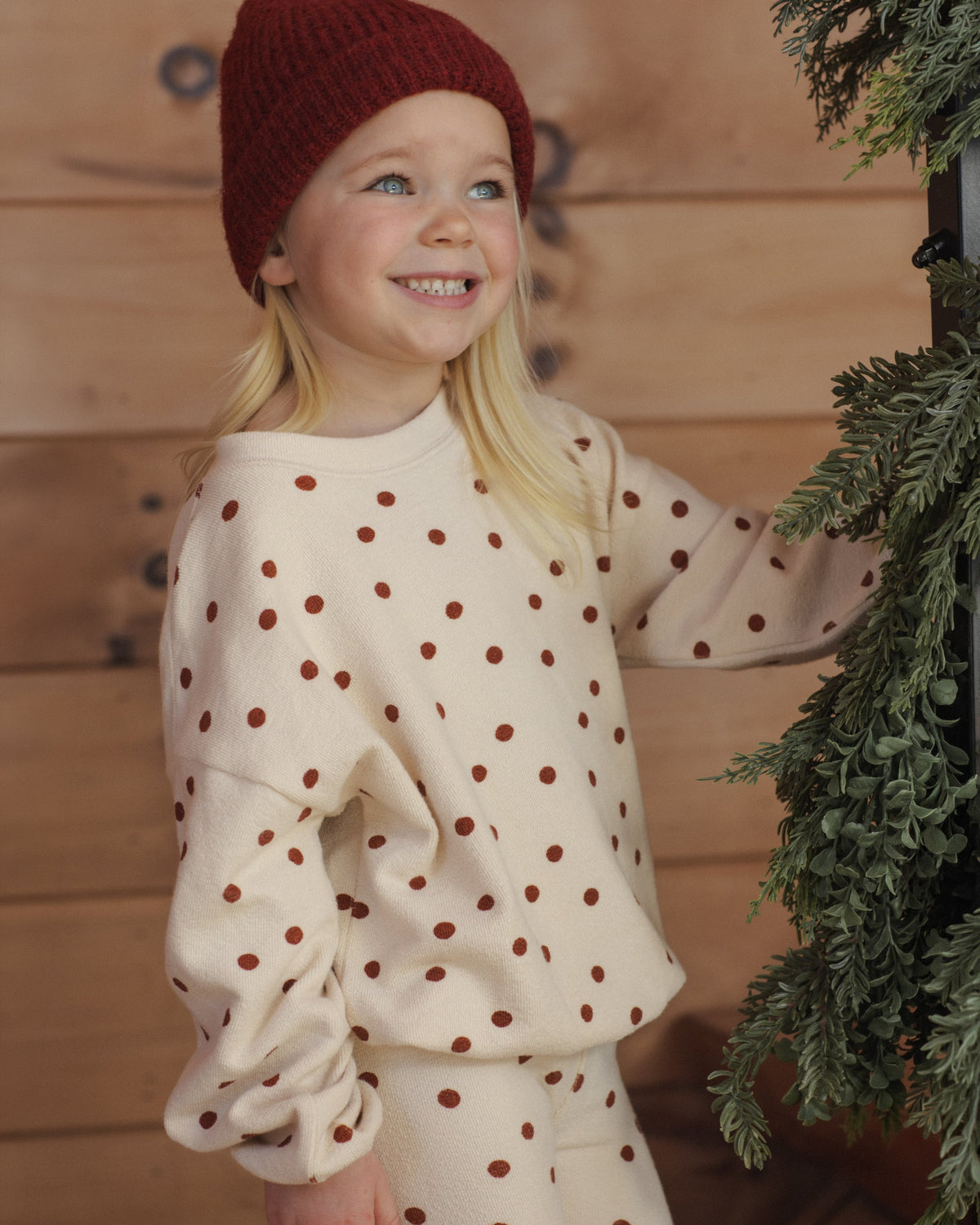 Spongey Knit Set Ruby Dots - Rylee + Cru | Kids Clothes | Trendy Baby Clothes | Modern Infant Outfits |
