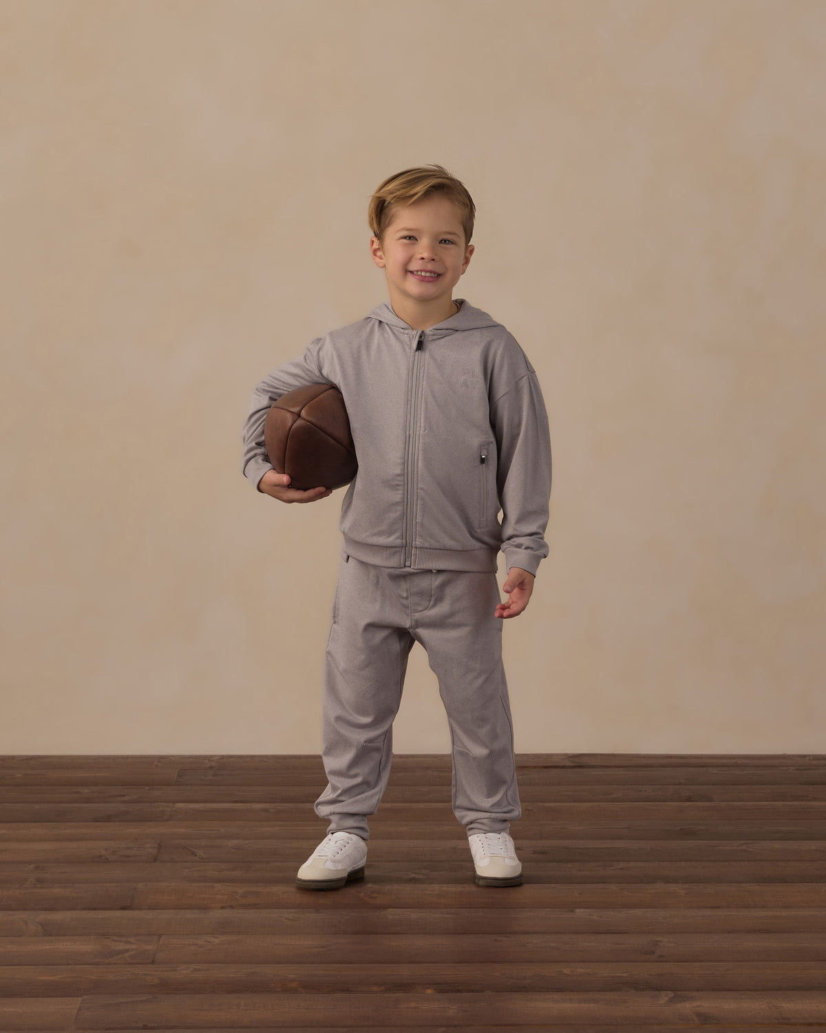 Tech Hoodie Heathered Dusty Blue - Rylee + Cru | Kids Clothes | Trendy Baby Clothes | Modern Infant Outfits |