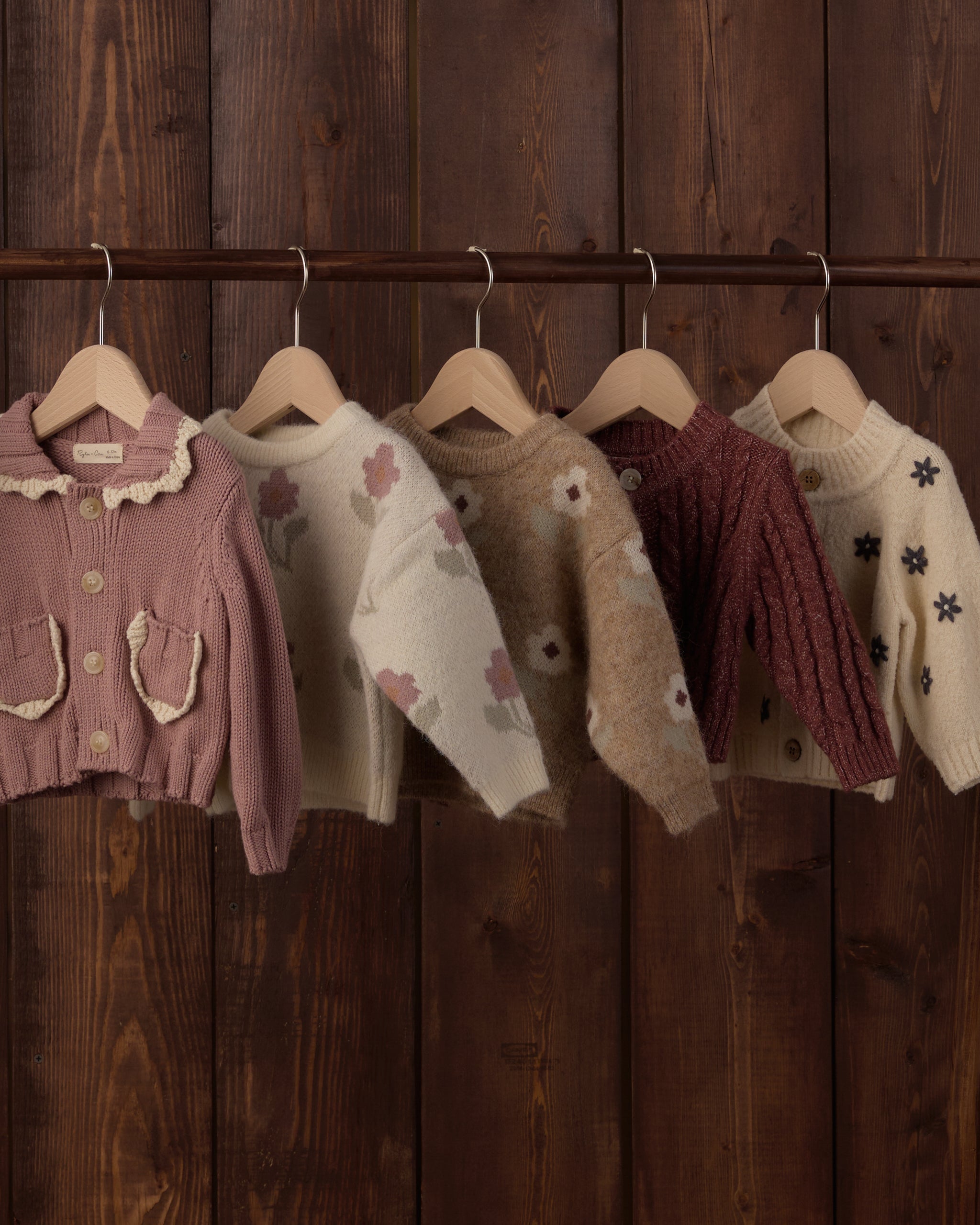 Aspen Sweater Fawn Flower - Rylee + Cru | Kids Clothes | Trendy Baby Clothes | Modern Infant Outfits |