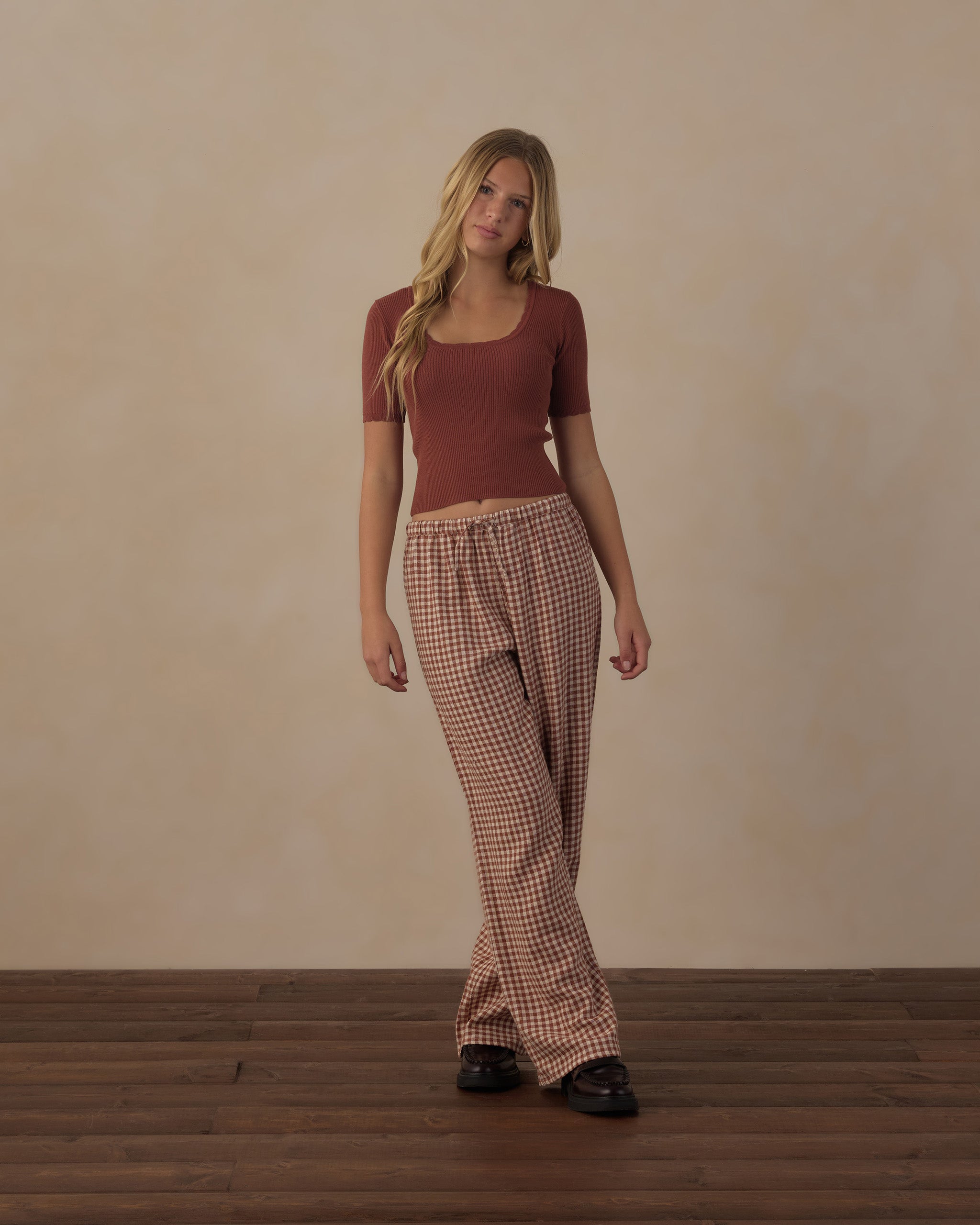 Teen Scallop Tee Brick - Rylee + Cru | Kids Clothes | Trendy Baby Clothes | Modern Infant Outfits |