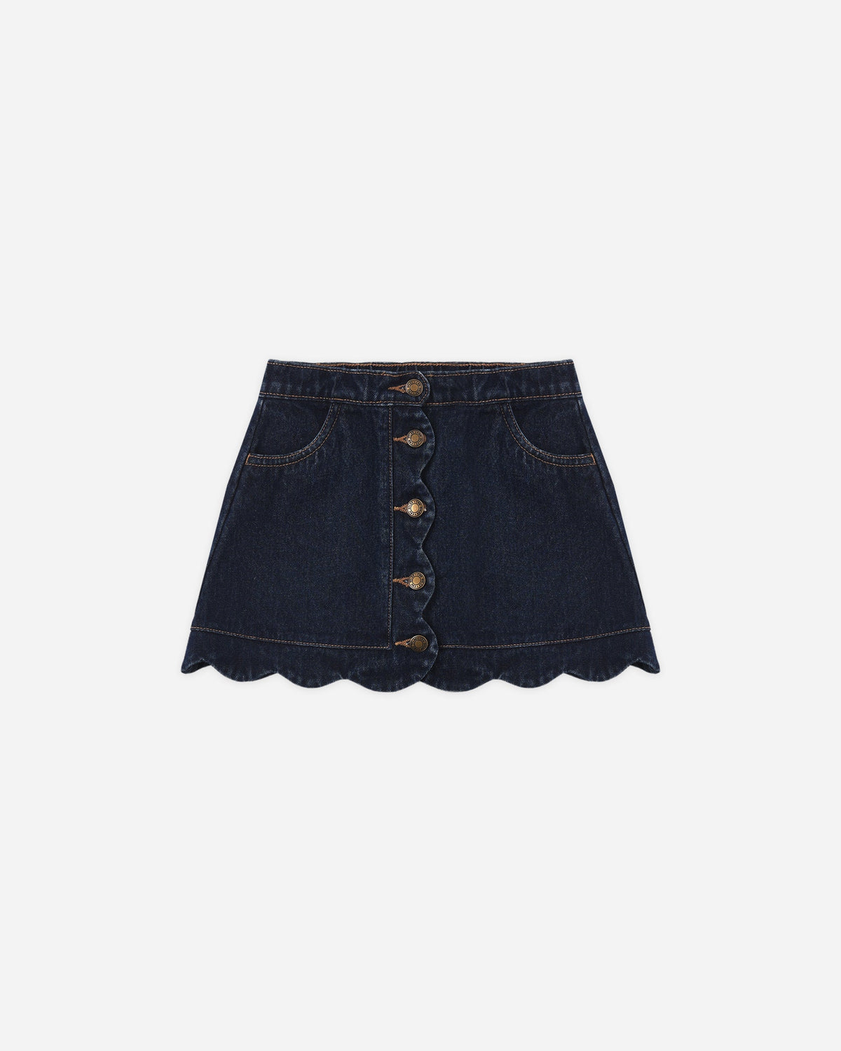 Scallop Mini Skirt Dark Indigo - Rylee + Cru | Kids Clothes | Trendy Baby Clothes | Modern Infant Outfits |