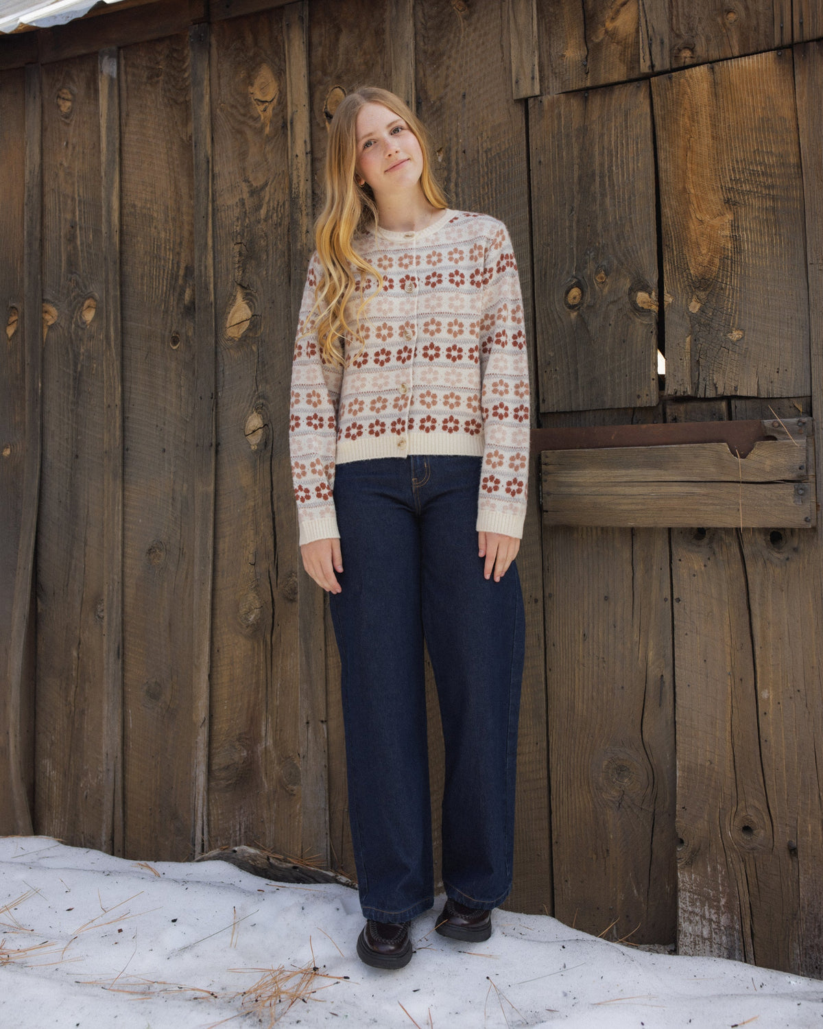 Teen Cheyenne Cardigan Flower Fair Isle - Rylee + Cru | Kids Clothes | Trendy Baby Clothes | Modern Infant Outfits |