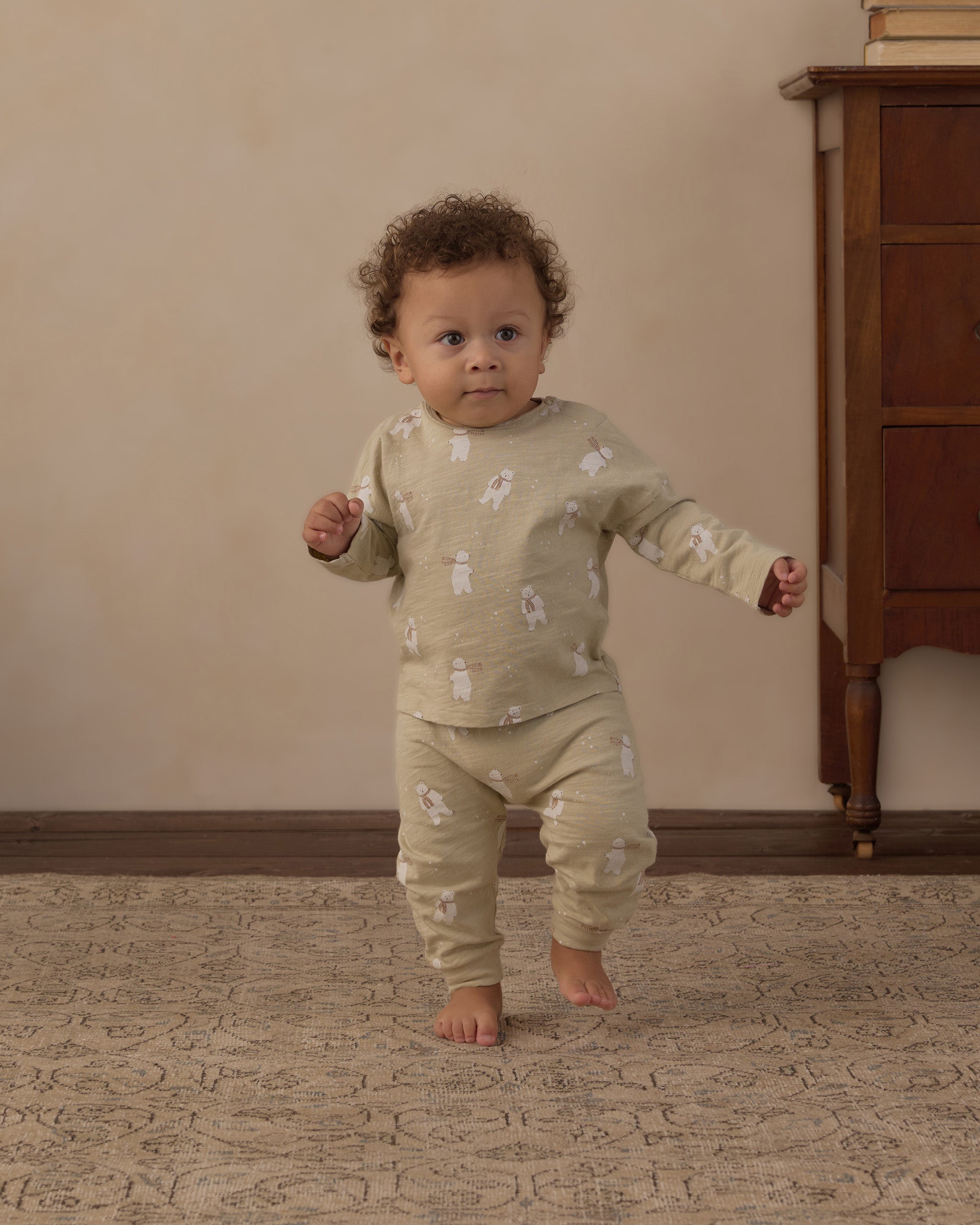 Long Sleeve Tee + Pant Set Polar Bears - Rylee + Cru | Kids Clothes | Trendy Baby Clothes | Modern Infant Outfits |