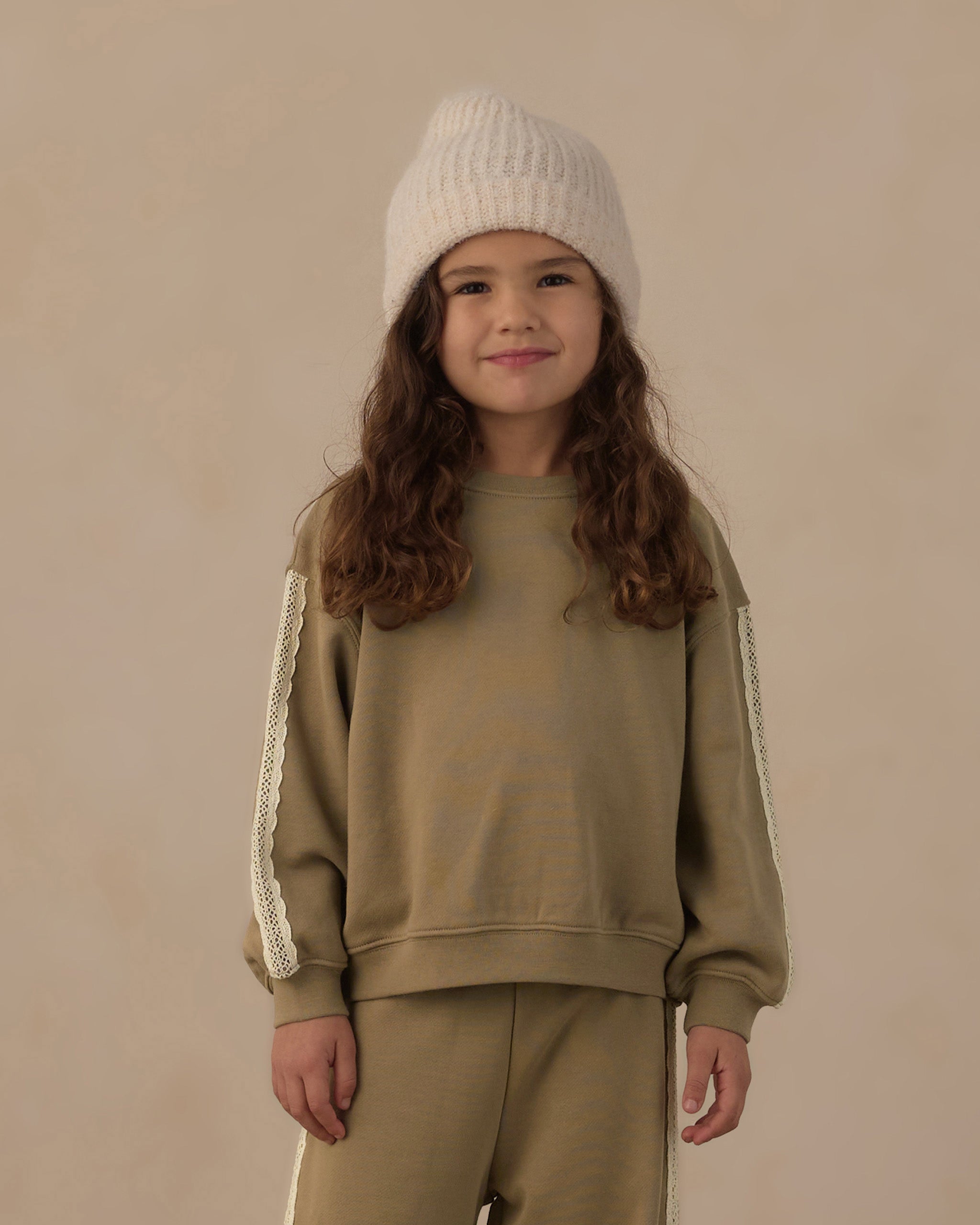 Wide Leg Sweatpant Olive - Rylee + Cru | Kids Clothes | Trendy Baby Clothes | Modern Infant Outfits |