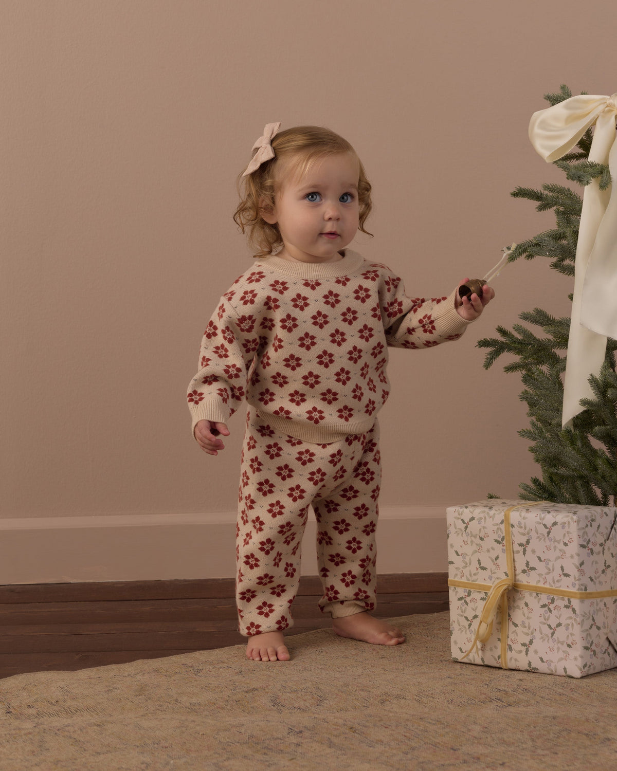 Knit Pant Poinsettia - Rylee + Cru | Kids Clothes | Trendy Baby Clothes | Modern Infant Outfits |