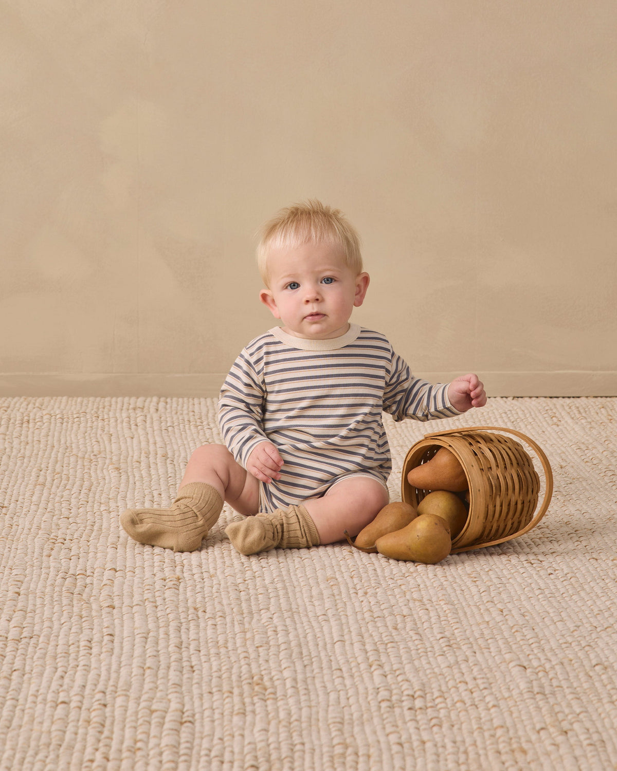 Long Sleeve Romper Vintage Stripe - Rylee + Cru | Kids Clothes | Trendy Baby Clothes | Modern Infant Outfits |