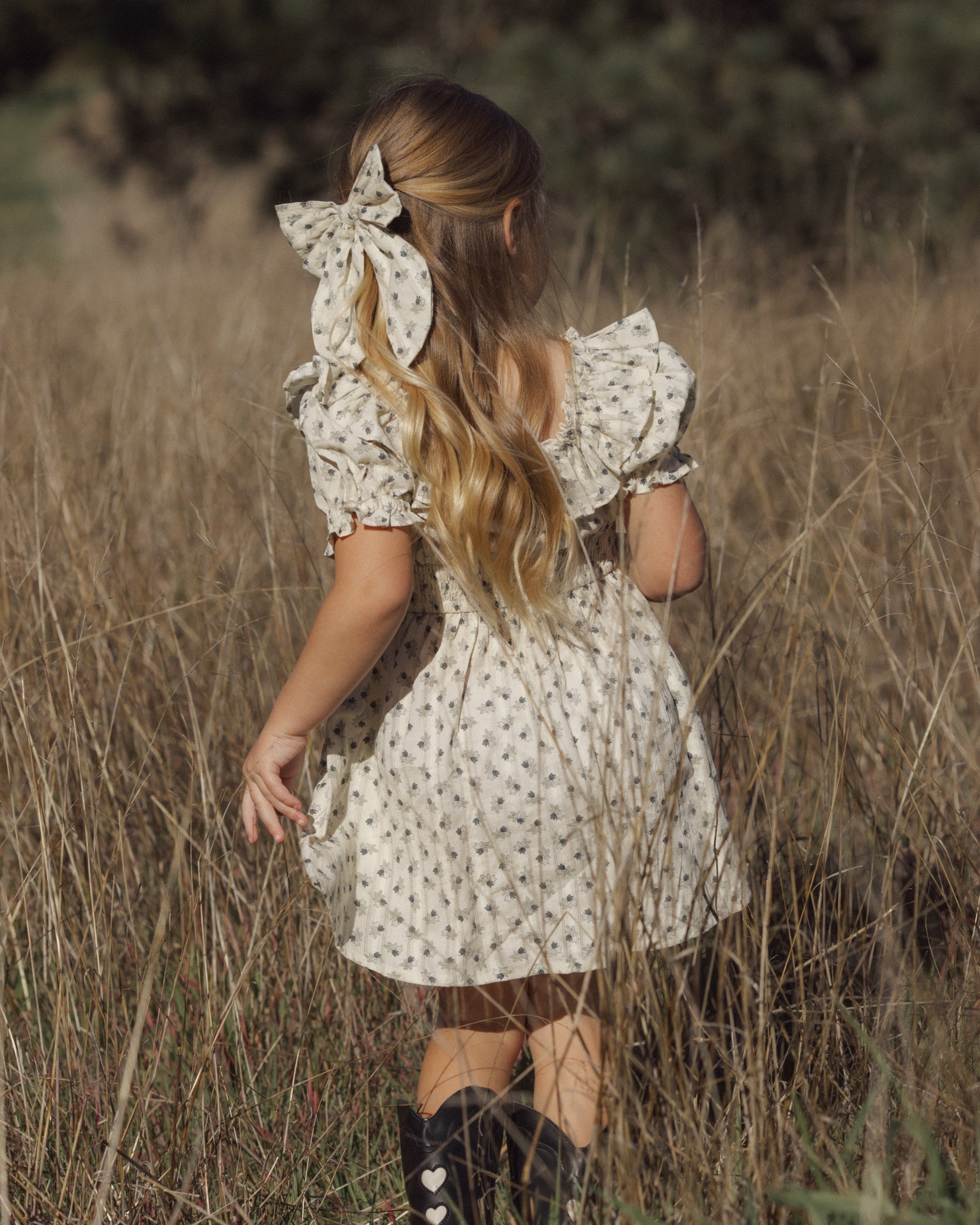 Oversized Bow Vintage Fleur - Rylee + Cru | Kids Clothes | Trendy Baby Clothes | Modern Infant Outfits |