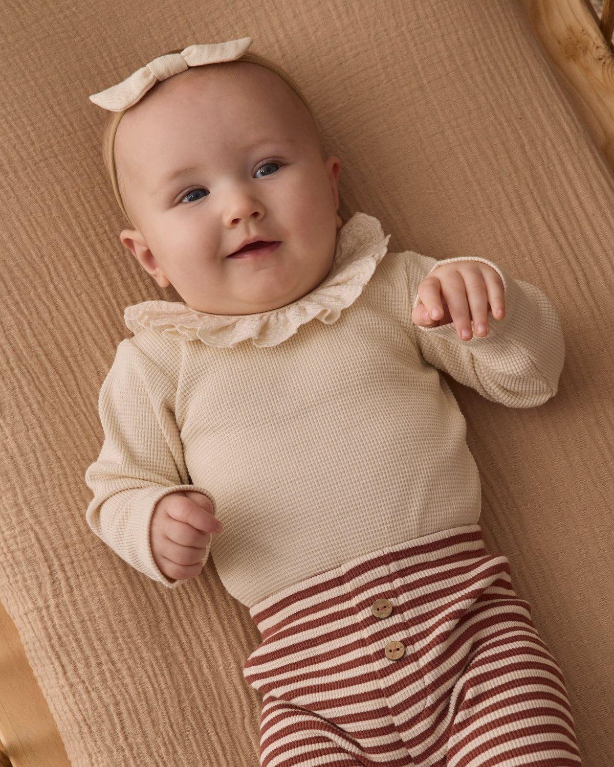 Ruffle Collar Bodysuit Natural - Rylee + Cru | Kids Clothes | Trendy Baby Clothes | Modern Infant Outfits |